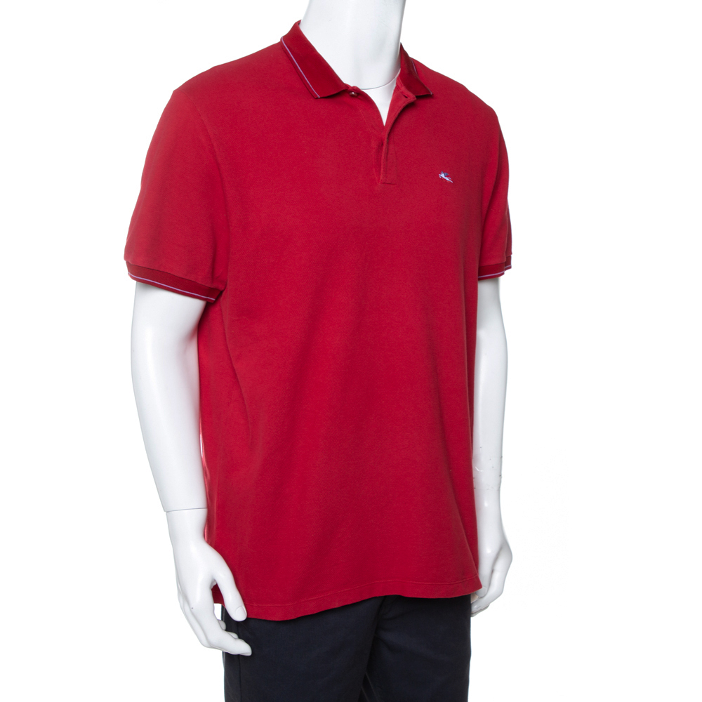 

Etro Burgundy Cotton Pique Polo T-Shirt