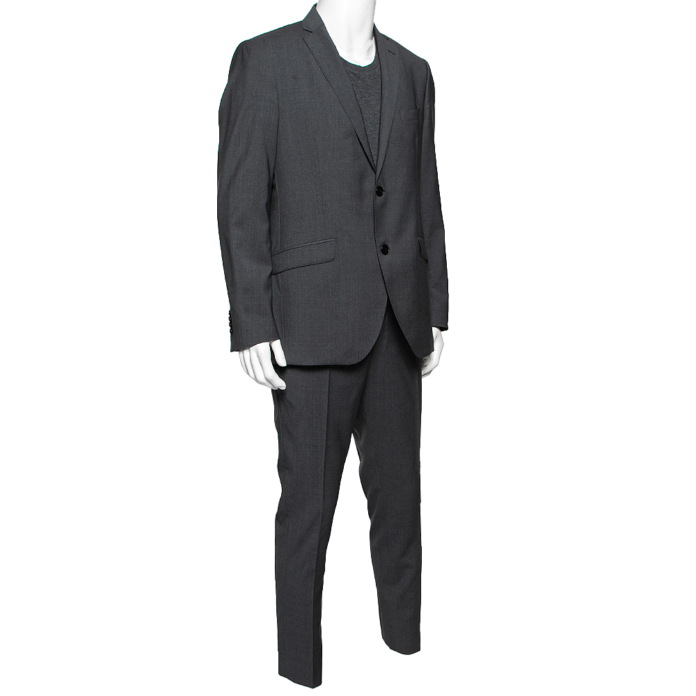 

Etro Grey Wool Single Breasted Suit