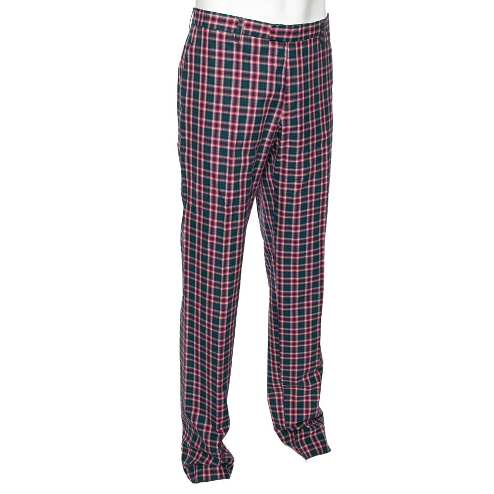 

Etro Multicolor Plaid Checked Cotton Trousers