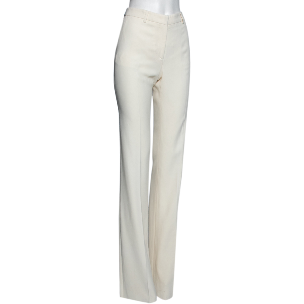 

Etro Off White Crepe Straight Leg Pants