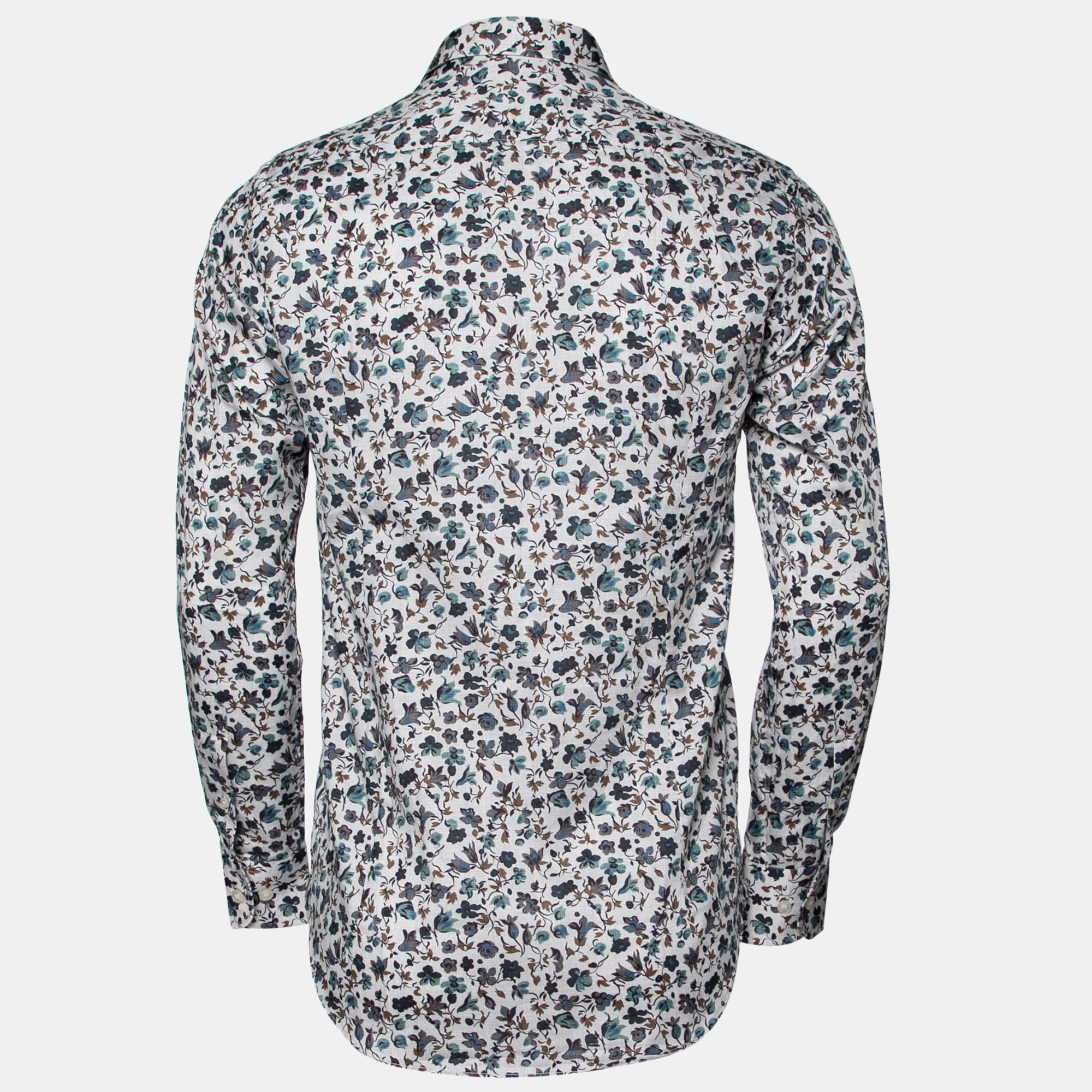 

Etro Off White Floral Printed Cotton Button Front Shirt