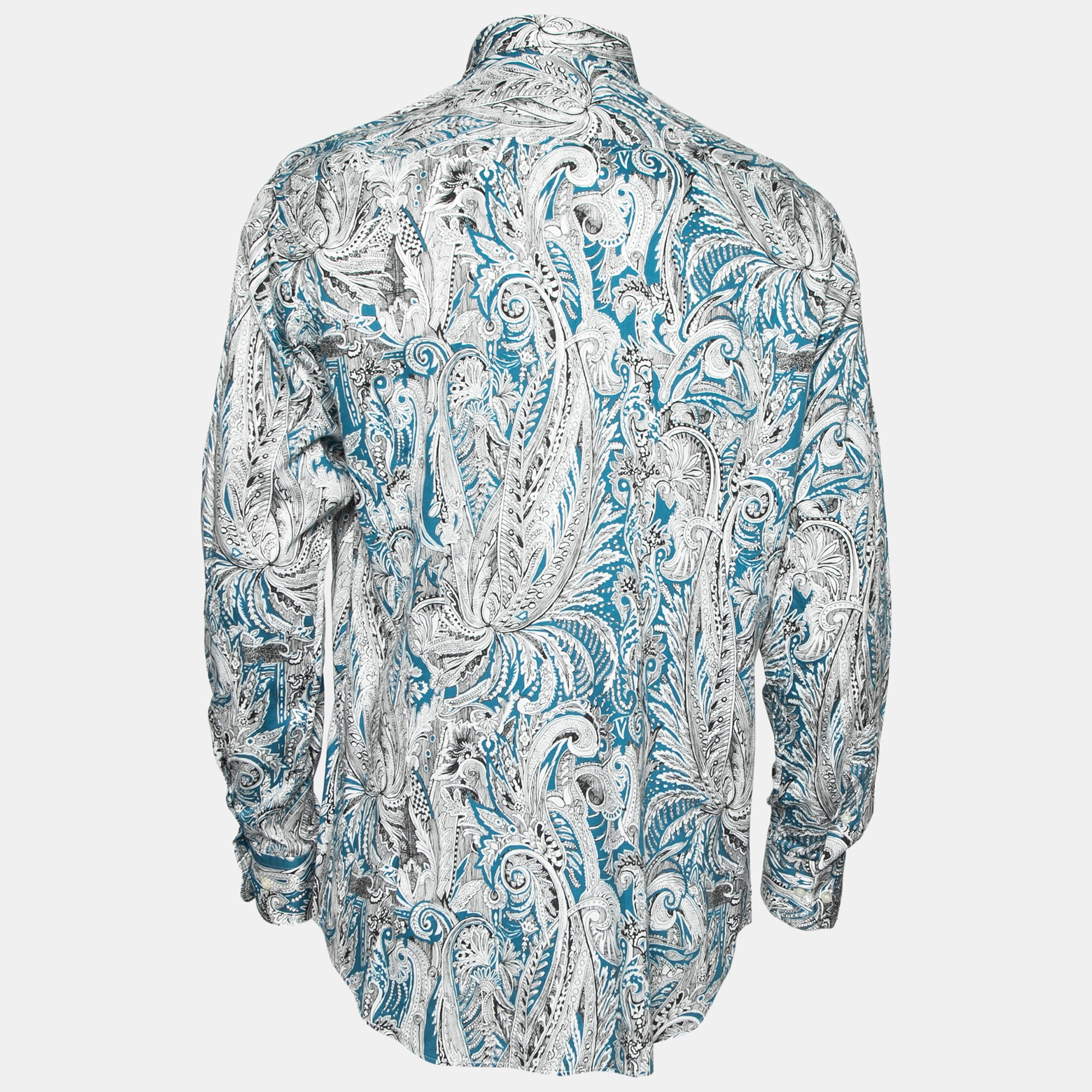 

Etro Blue & White Printed Cotton Button Front Shirt