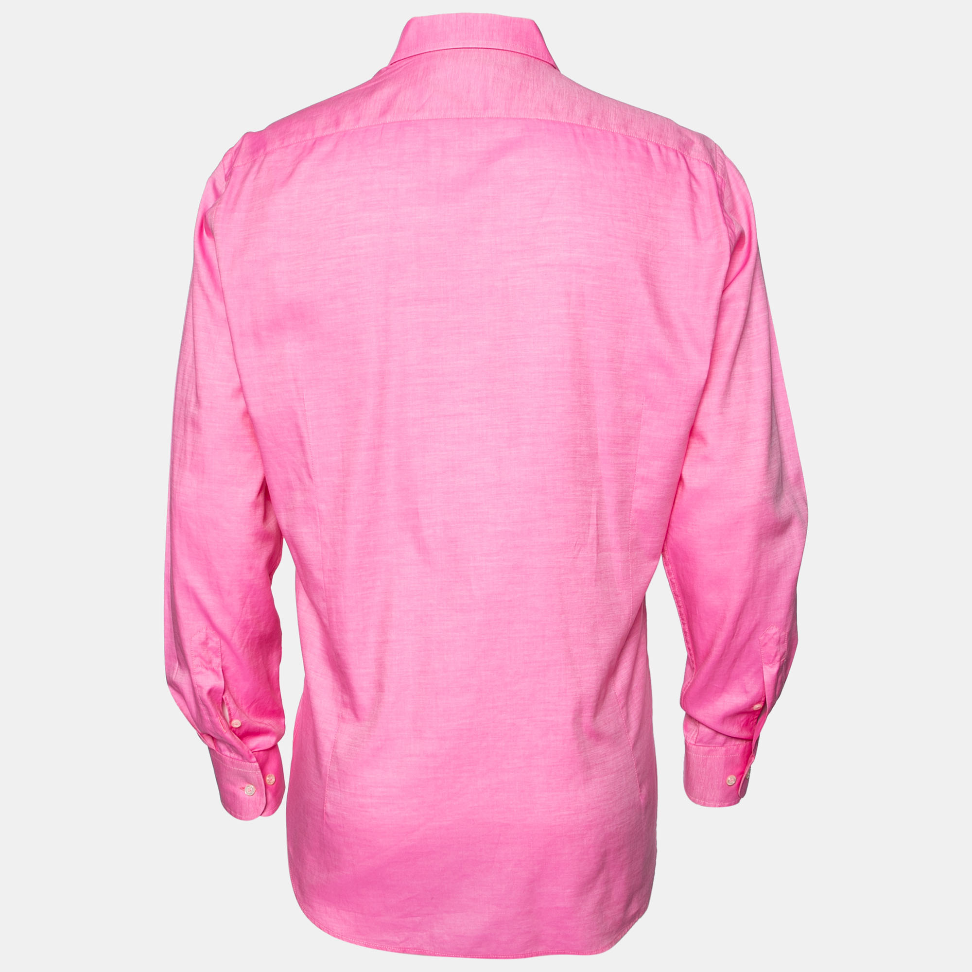 

Etro Pink Cotton Logo Embroidered Button Front Shirt