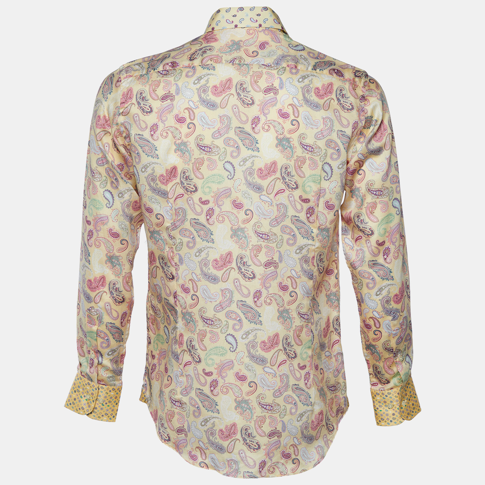 

Etro Cream Paisley Printed Cotton Button Front Shirt