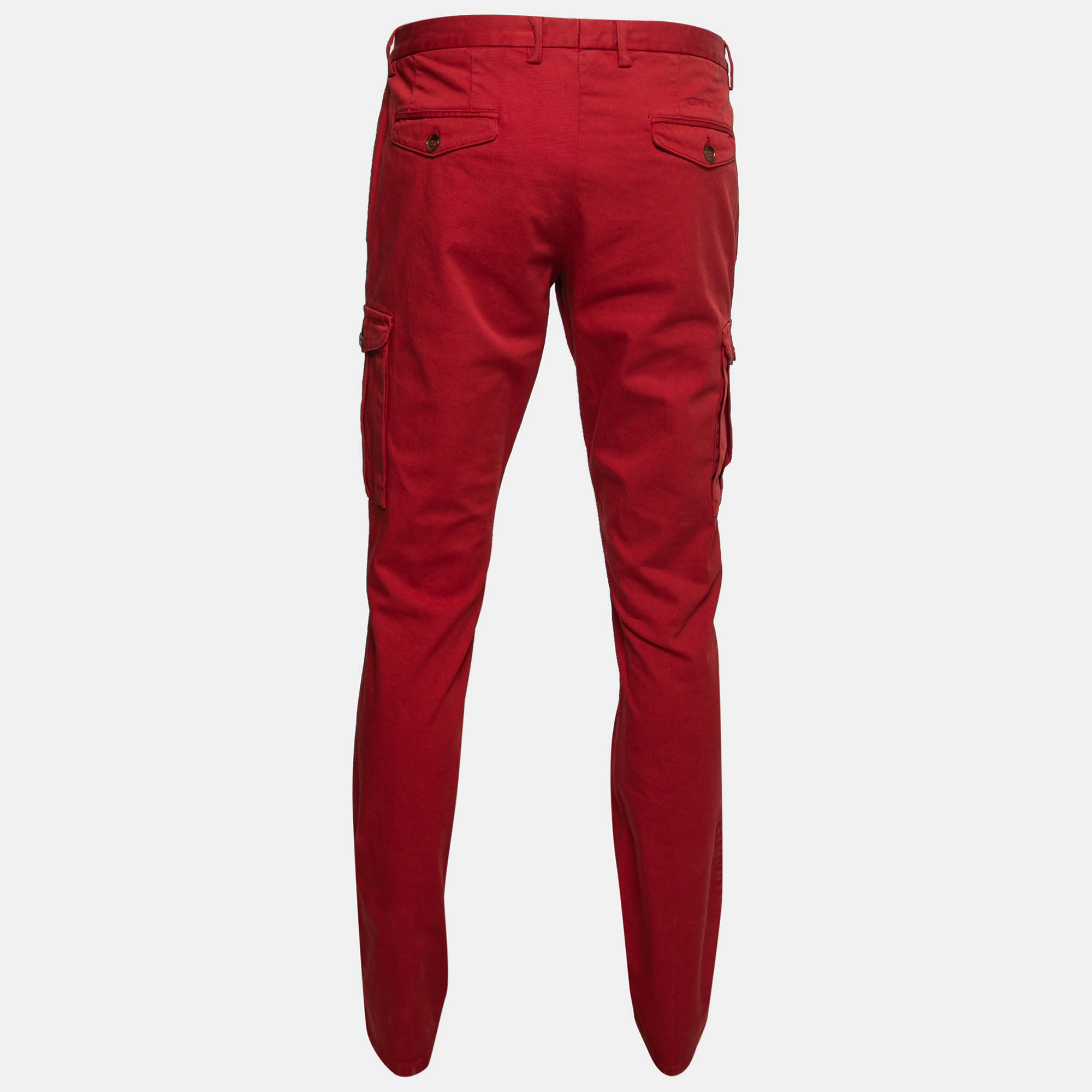 

Etro Red Cotton Cargo Pants