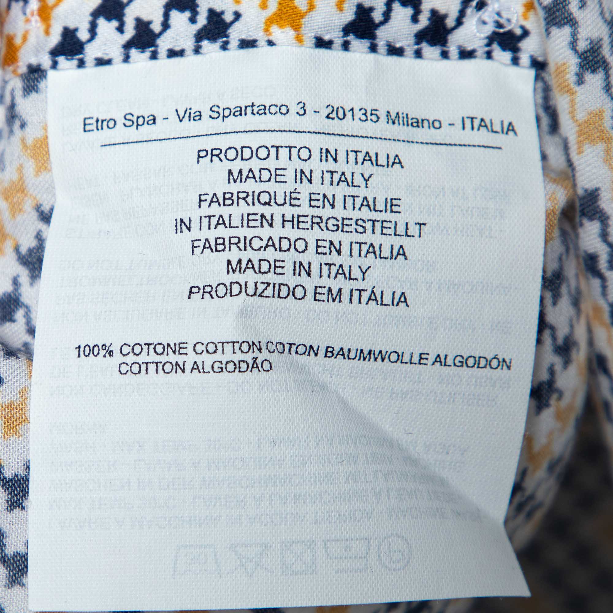Etro Multicolor Printed Cotton Button Front Shirt M 