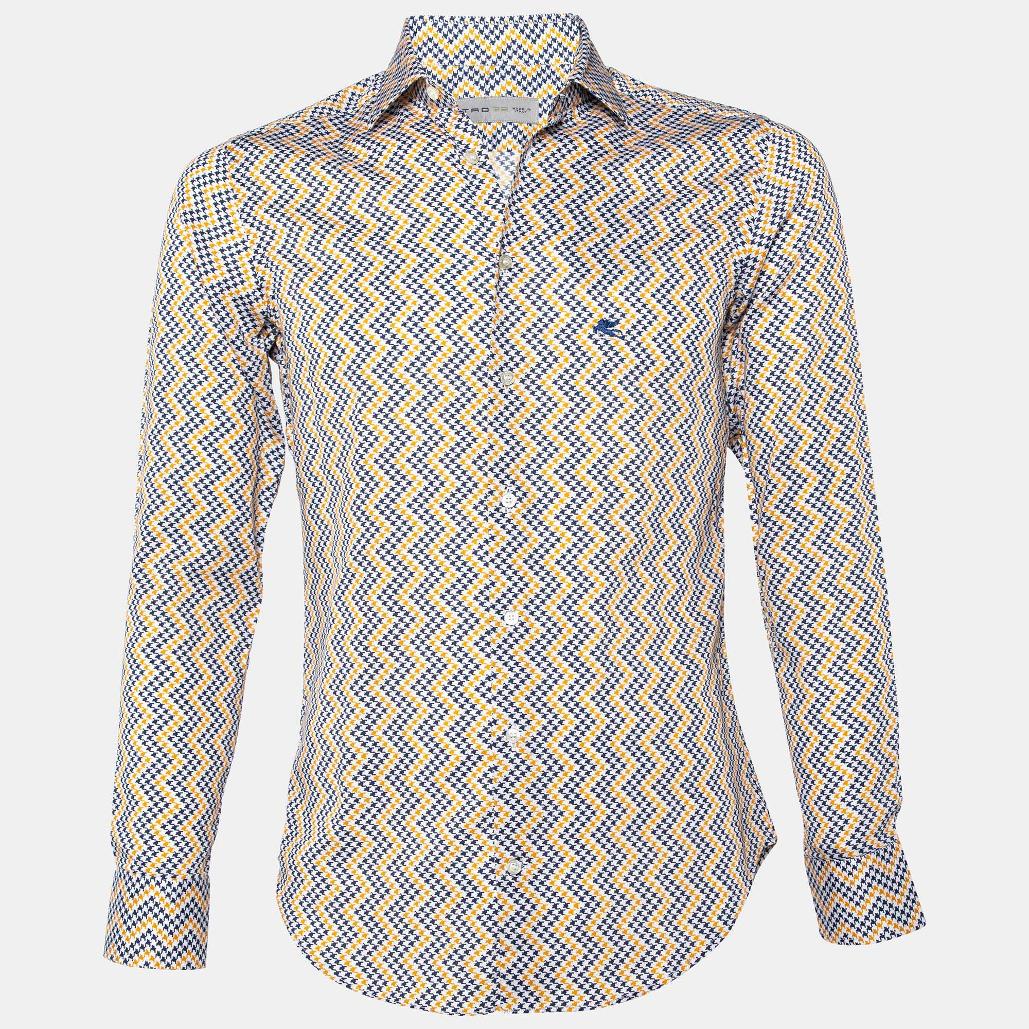 

Etro Multicolor Printed Cotton Button Front Shirt