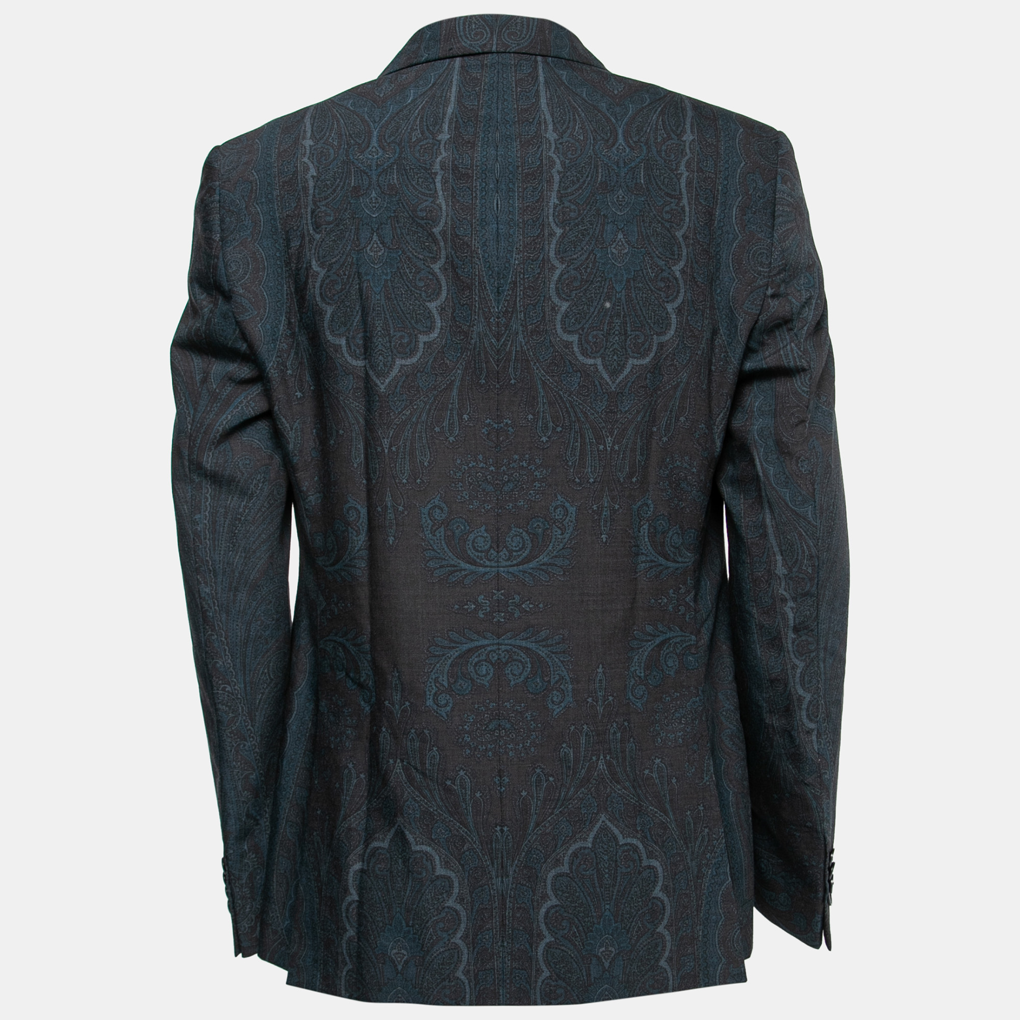 

Etro Navy Blue Paisley Printed Wool Single Breasted Blazer