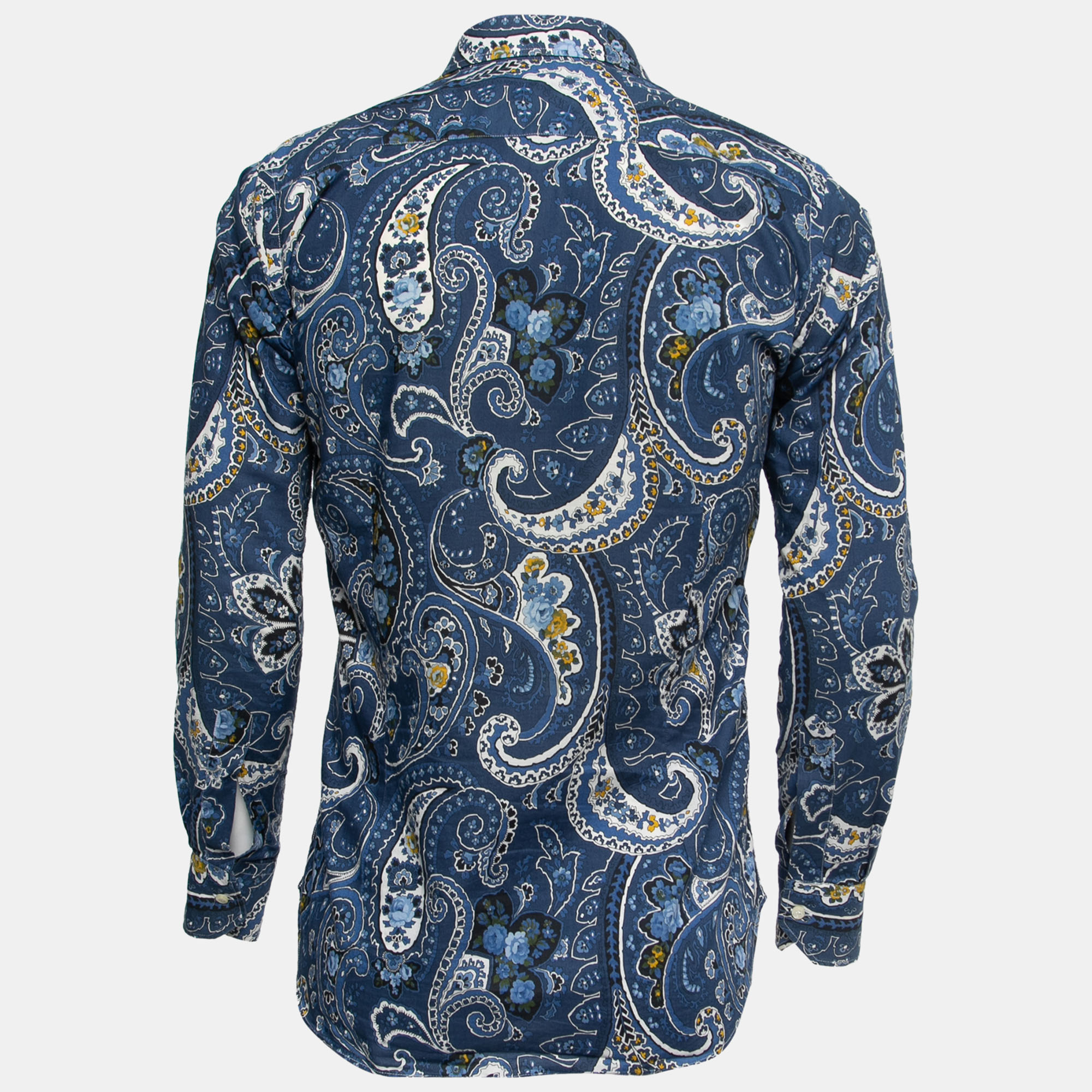

Etro Blue Floral Paisley Printed Cotton Button Front Shirt