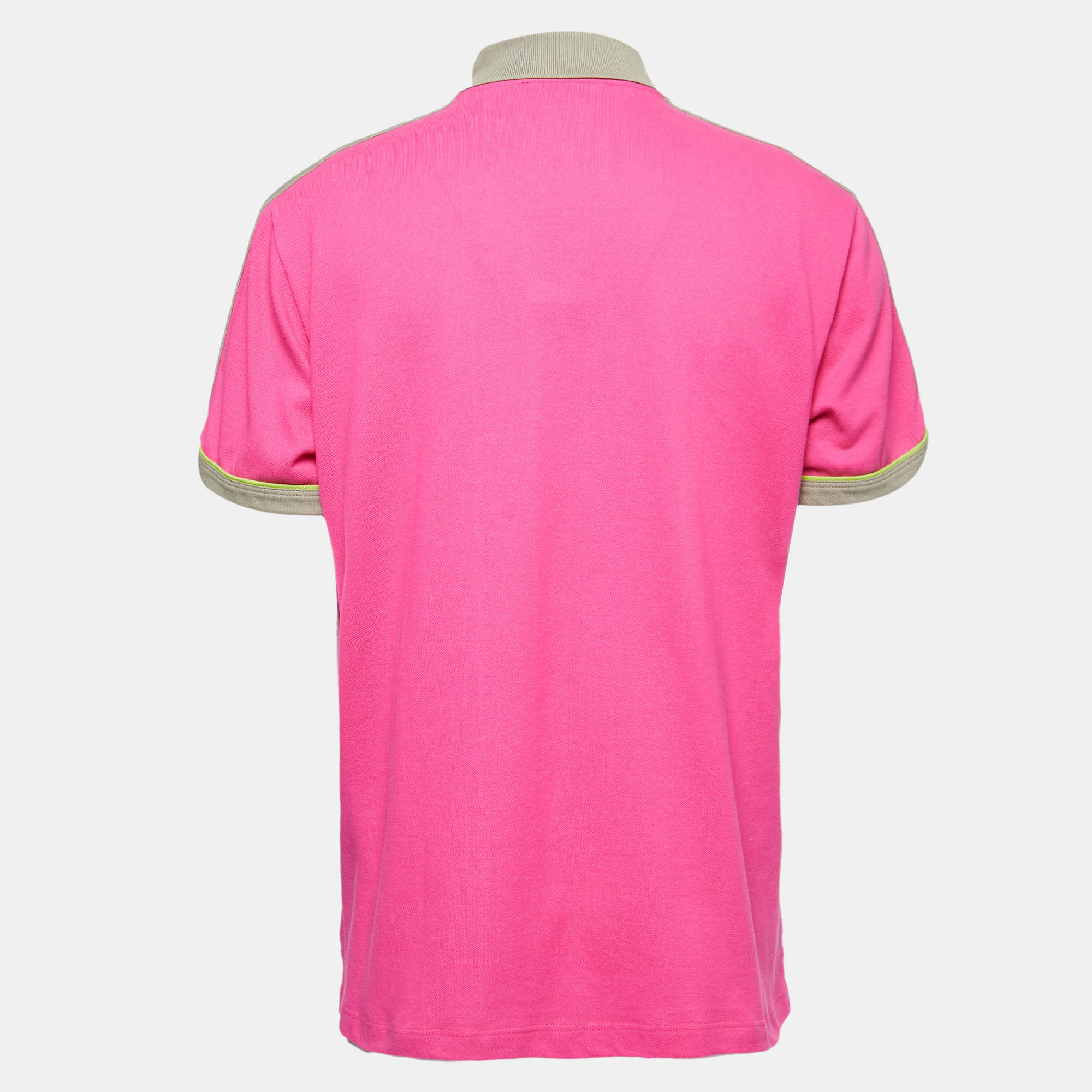 

Etro Pink Cotton Contrast Trim Polo T-Shirt 3XL