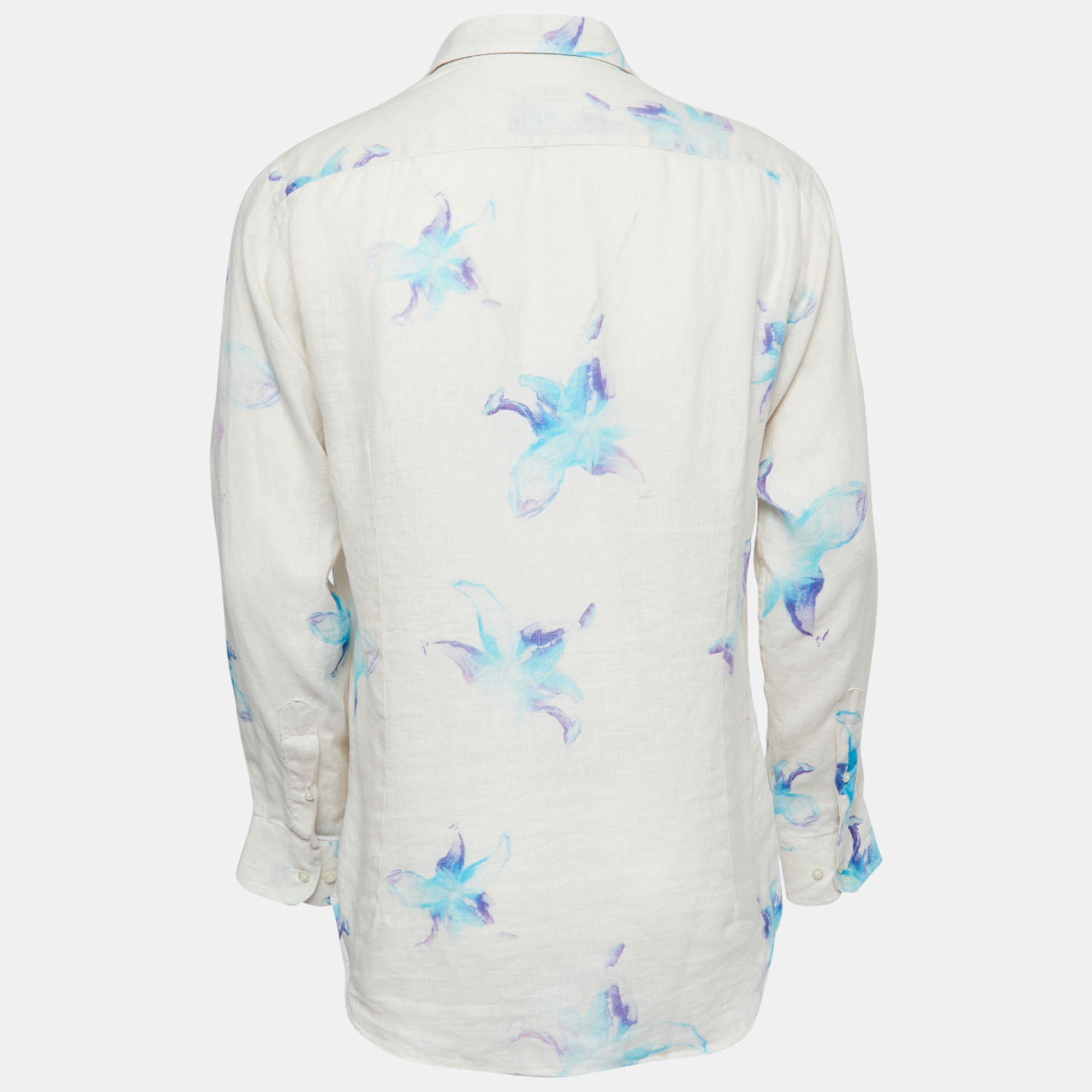 

Etro Off White Floral Print Cotton Full Sleeve Shirt