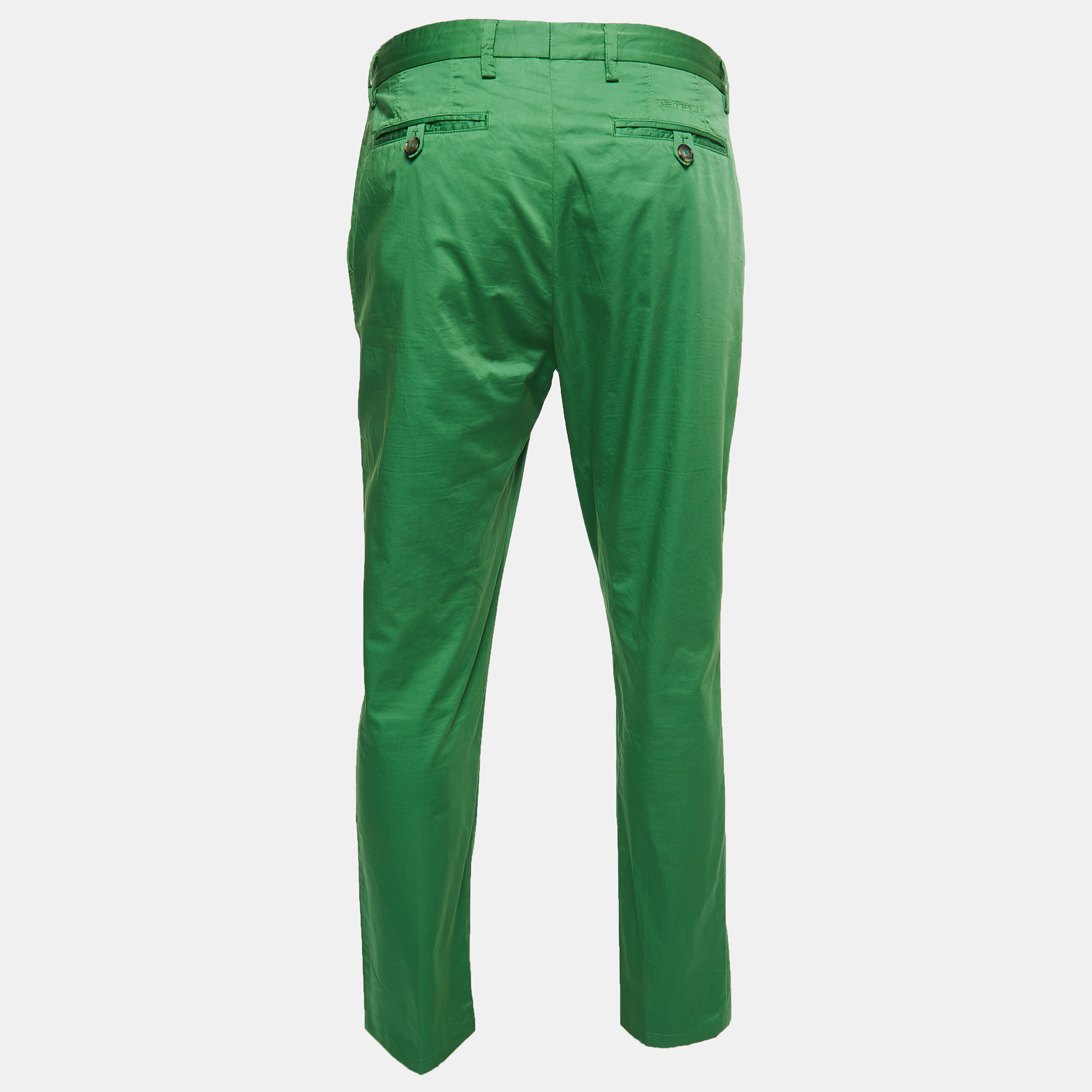 

Etro Green Cotton Slim Fit Pants