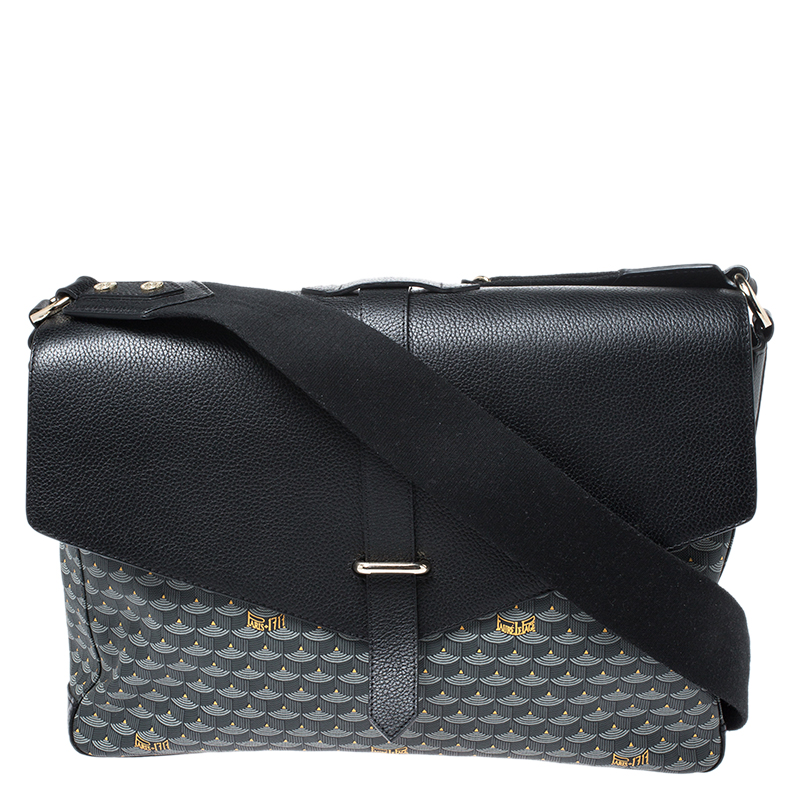 Faure Le Page Black/Grey Canvas and Leather Express 36 Bag