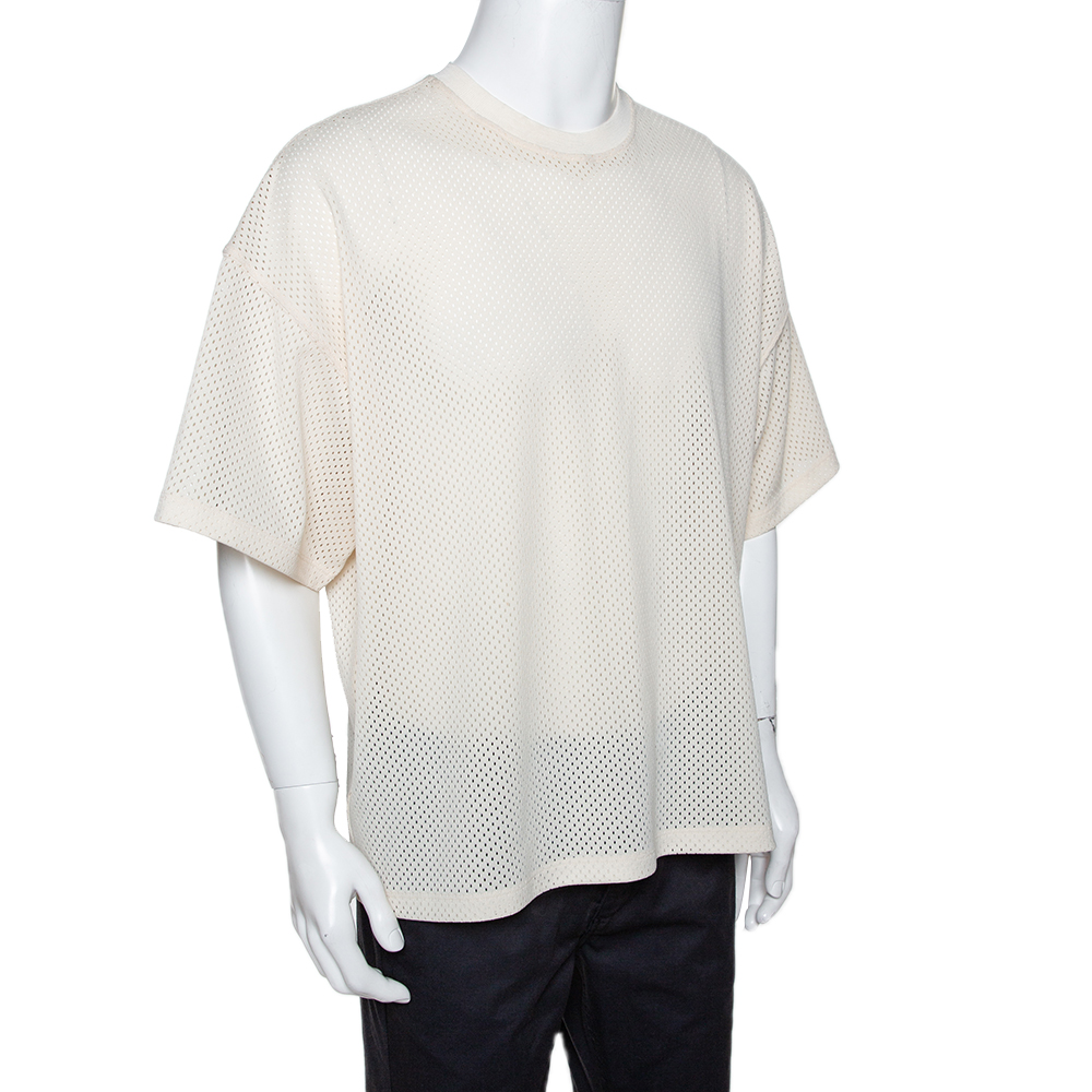 

Fear of God Fifth Collection Cream Perforated Knit Oversized T Shirt