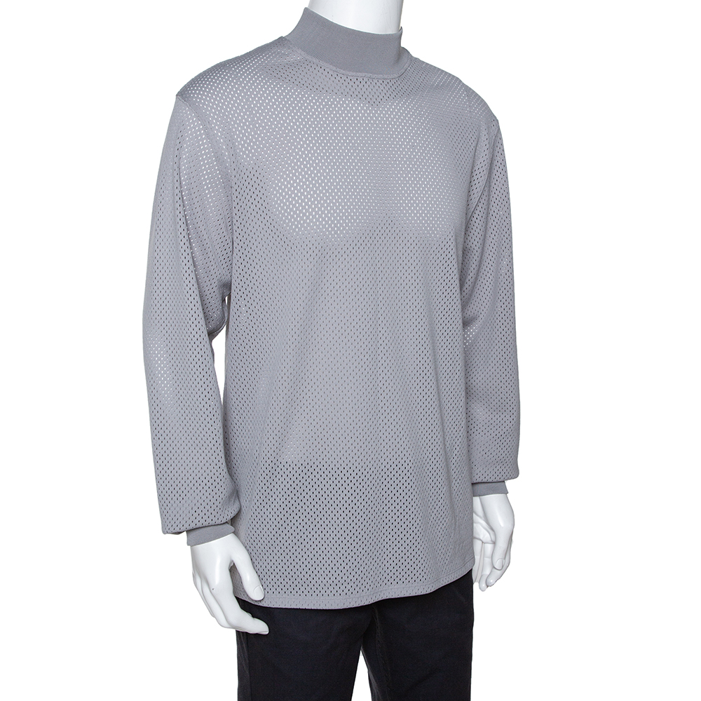 

Fear of God Fifth Collection Grey Perforated Knit Long Sleeve T Shirt