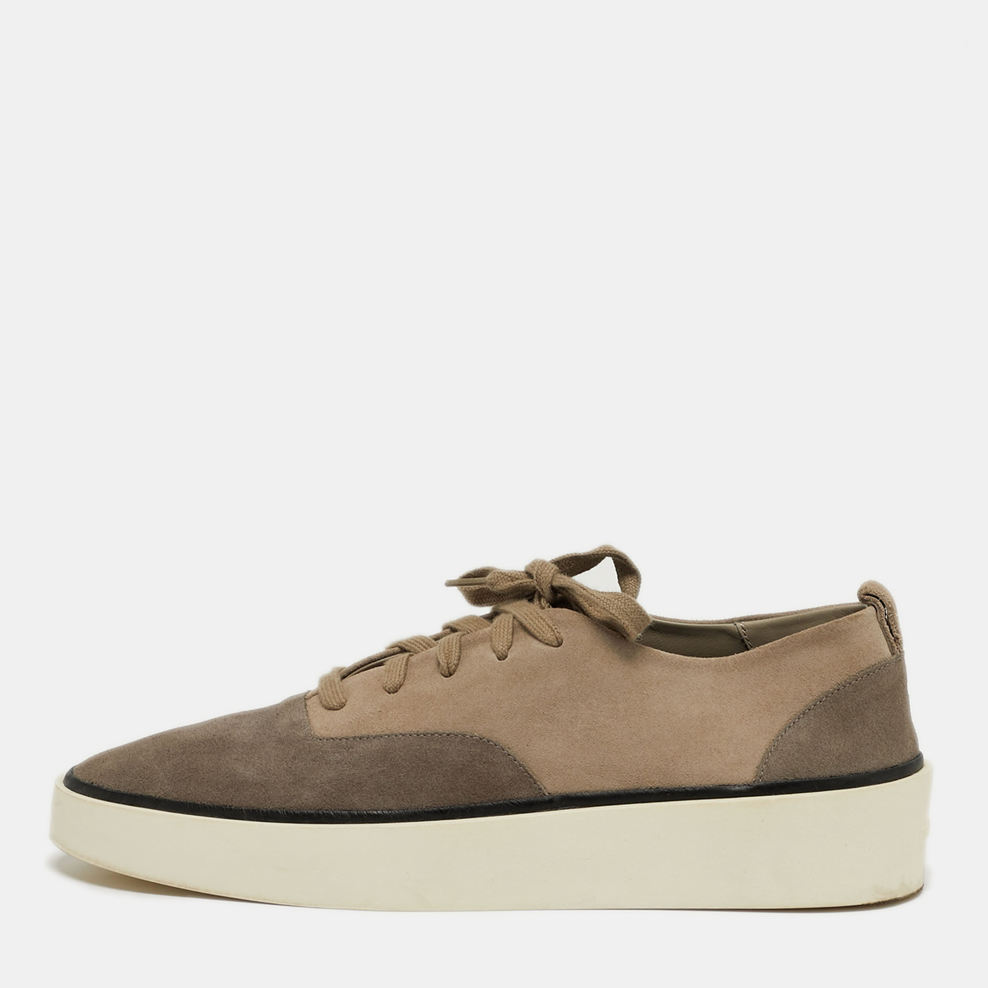 

Fear of God Size  Two Tone Suede Lace Up Sneakers, Beige