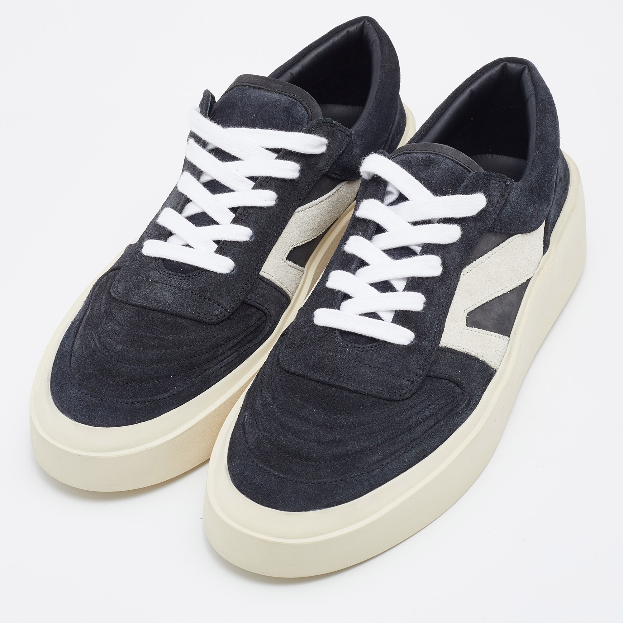 

Fear of God Black Suede Low Top Platform Sneakers Size