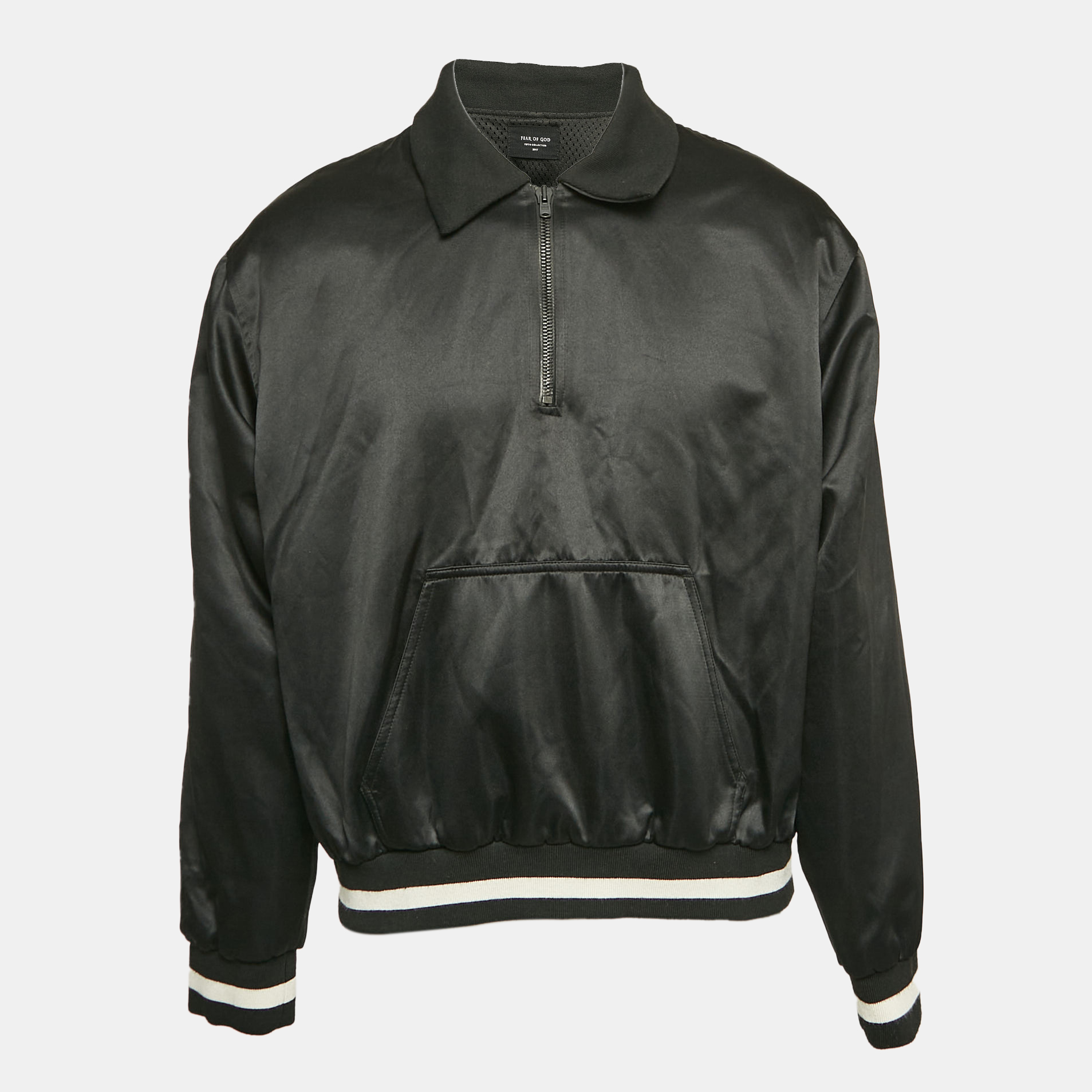 

Fear of God Black Nylon Logo Patchwork Jacket M