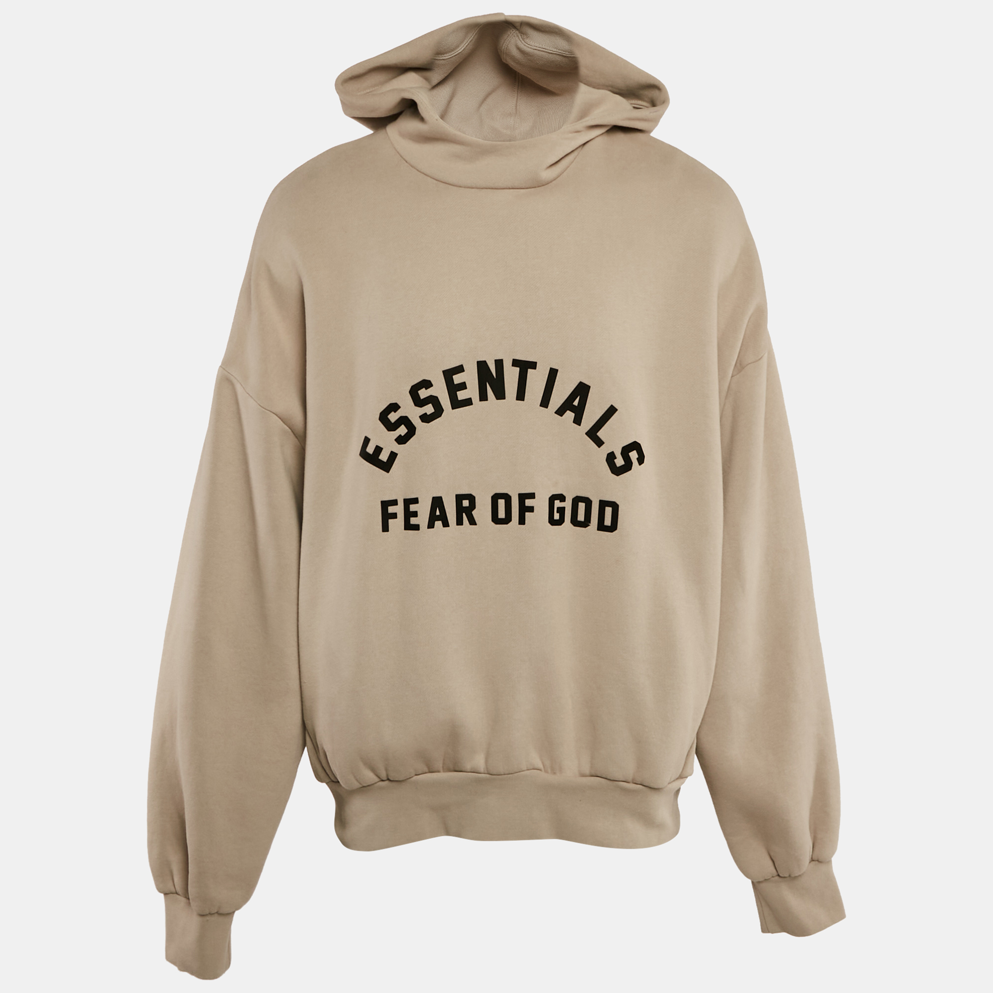 

Fear of God Essentials Beige Cotton Hood Detail Oversized Sweatshirt L