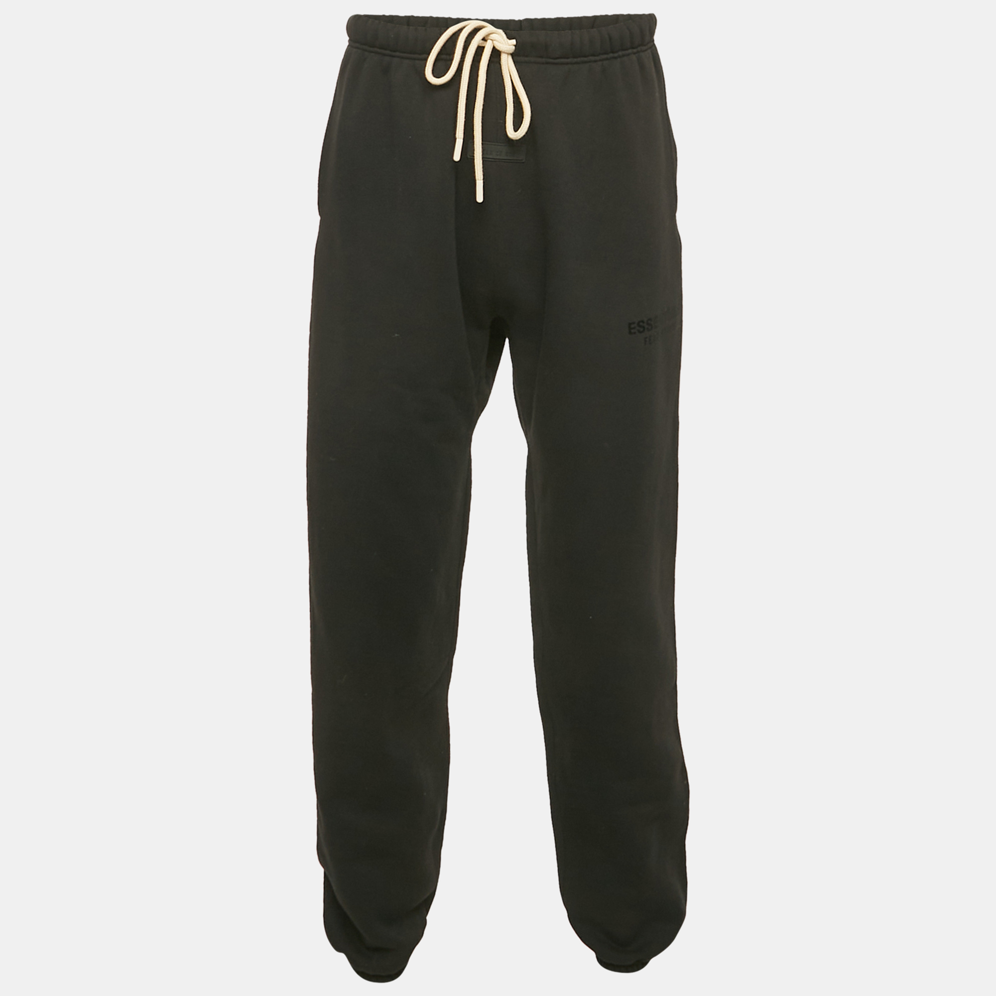 

Fear of God Essentials Black Cotton Knit Trackpants M