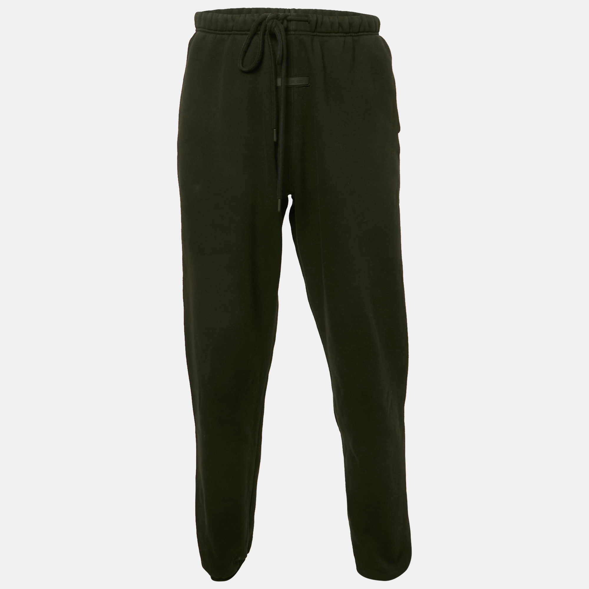 

Fear of God Essentials Black Cotton Knit Trackpants S
