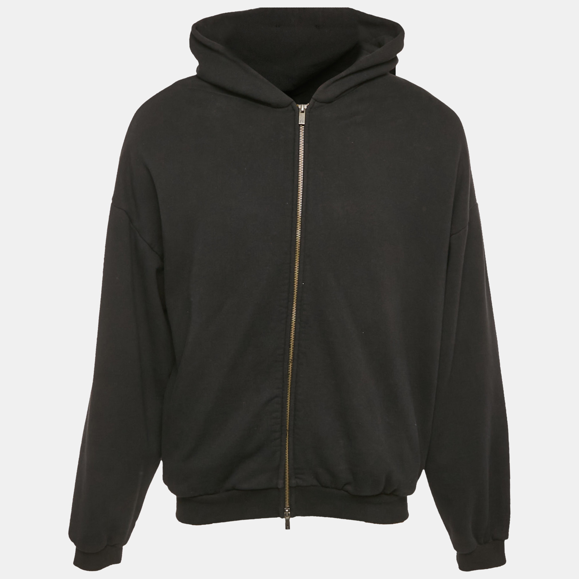 

Fear of God Essentials Black Embroidered Cotton Zip-Up Sweatshirt XL