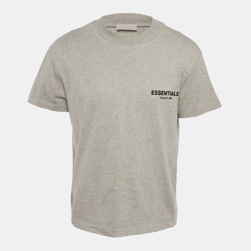 

Fear of God Essentials Dark Grey Cotton Knit Crewneck T-Shirt XS