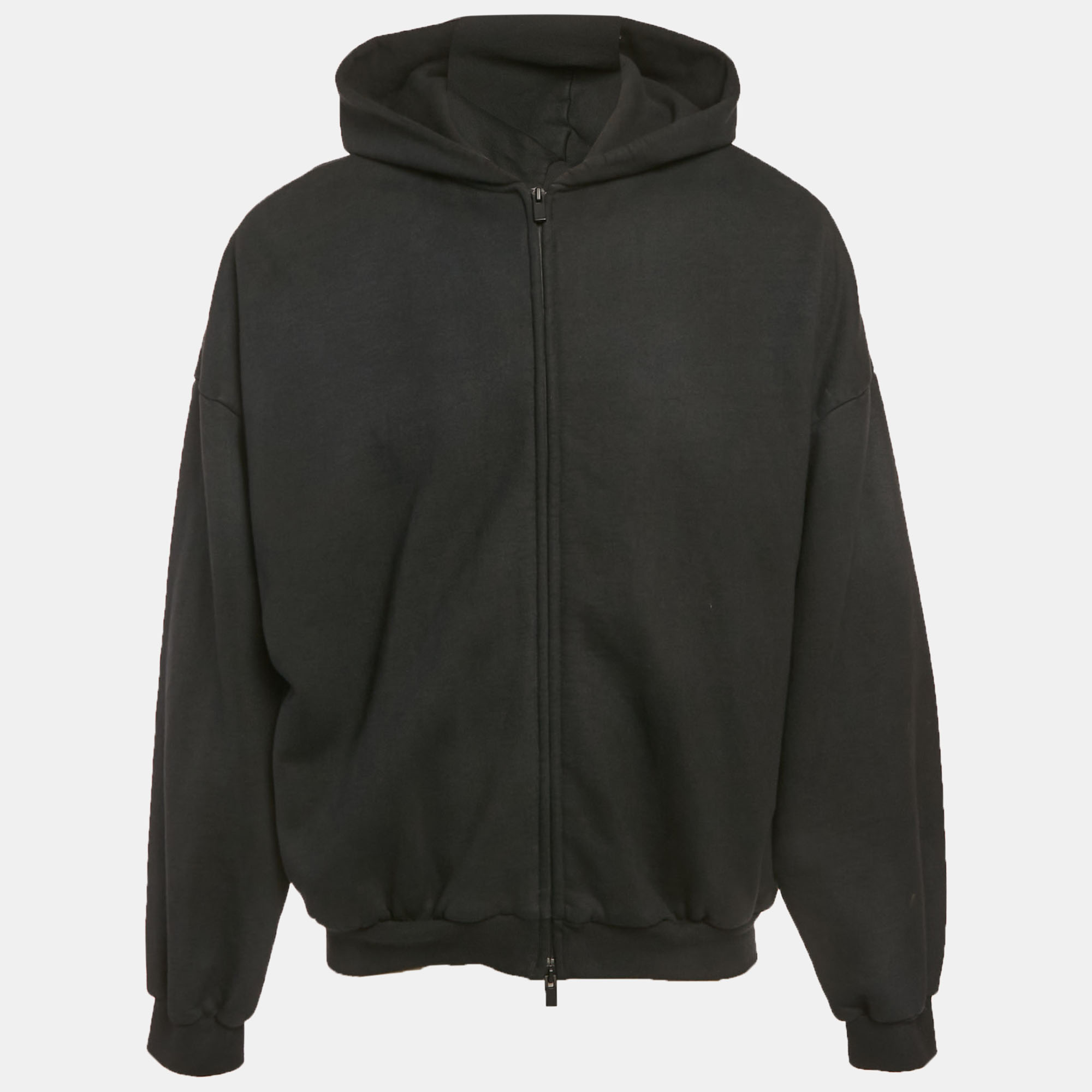 

Fear of God Black Cotton Zip-Up Oversized Jacket M