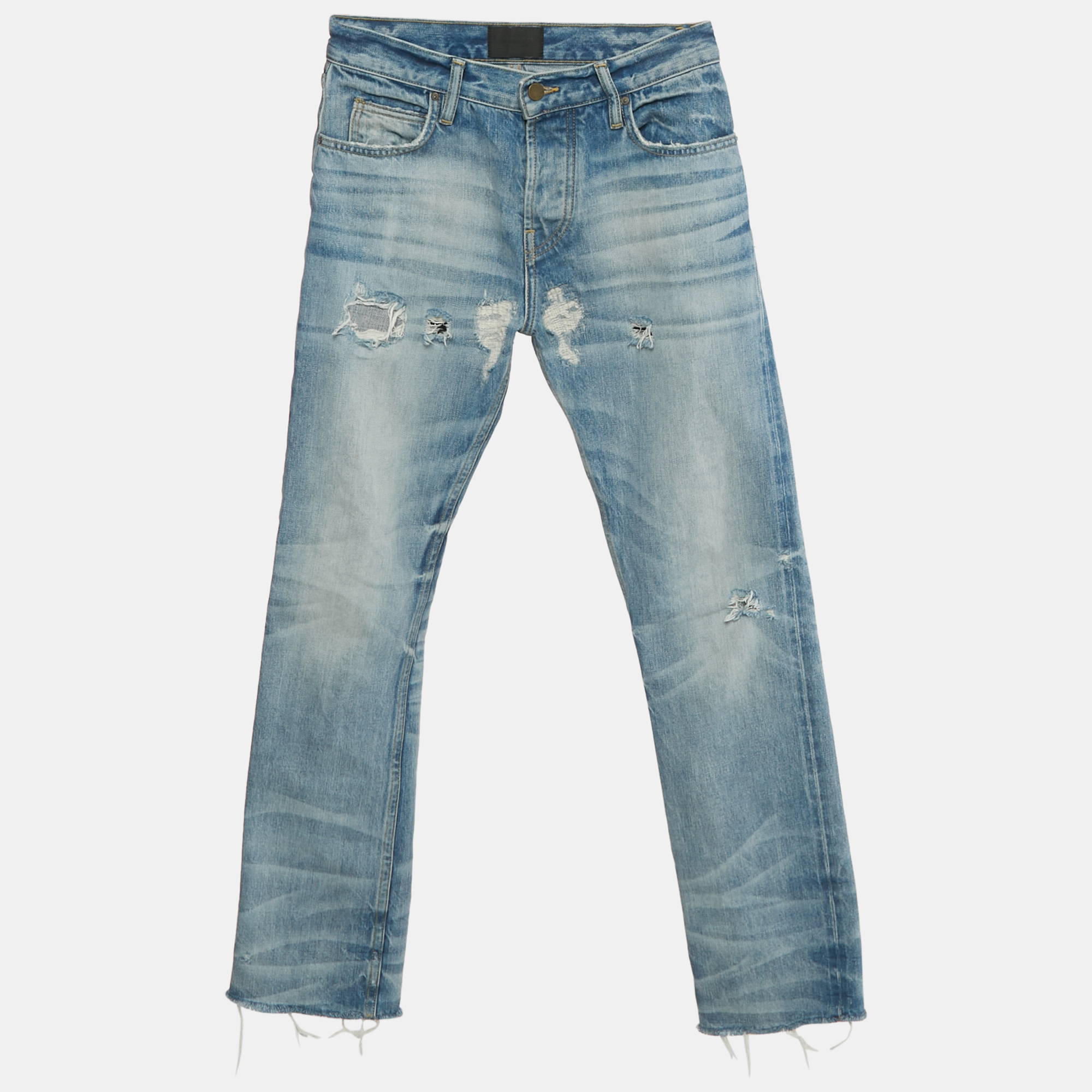 

Fear of God 7TH Collection Blue Ripped Denim Jeans XS/Waist 28"