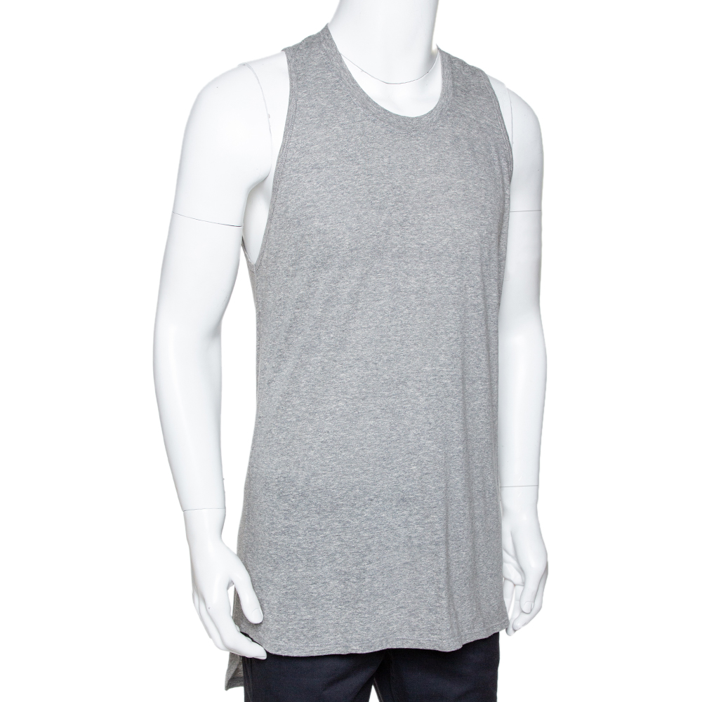 

Fear of God Fifth Collection Grey Jersey Sleeveless T Shirt