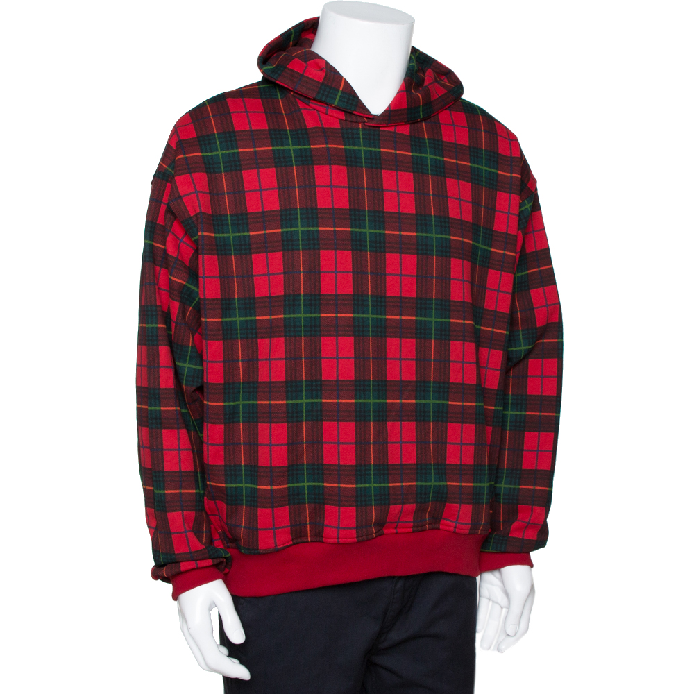 

Fear of God Fifth Collection Red Plaid Cotton Hoodie