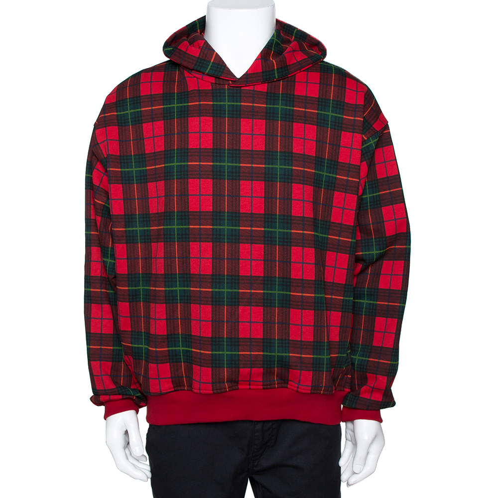 red plaid hoodie