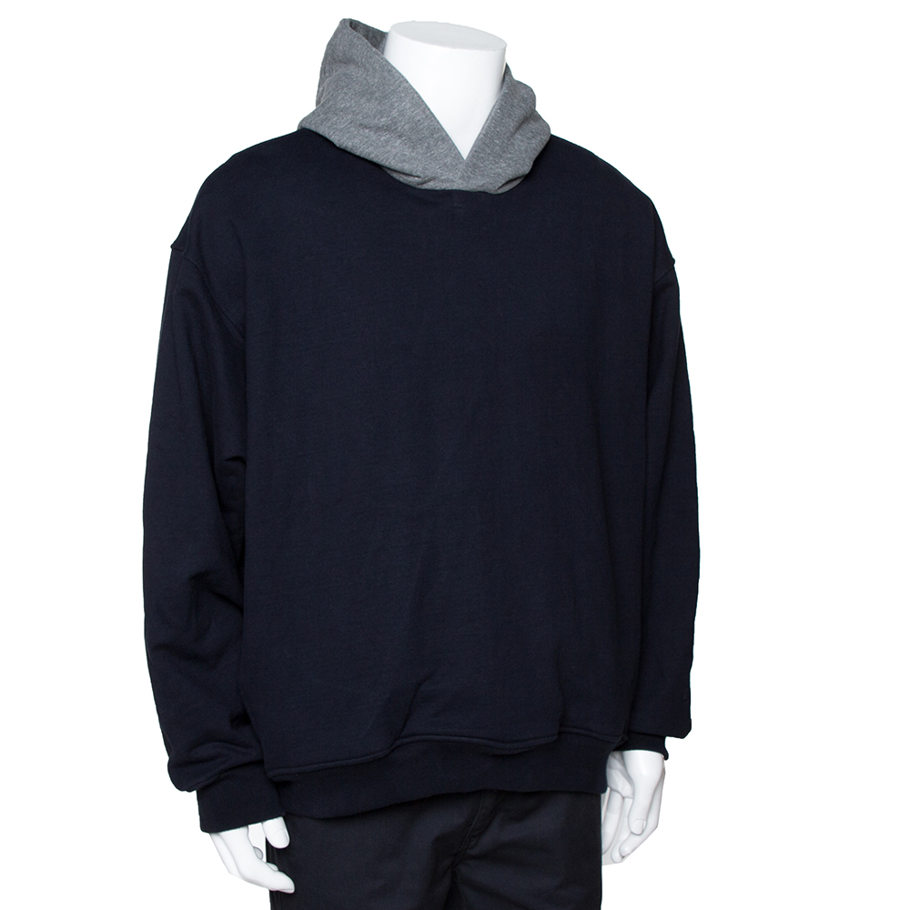 

Fear of God Fifth Collection Navy Blue Cotton Hooded Sweatshirt
