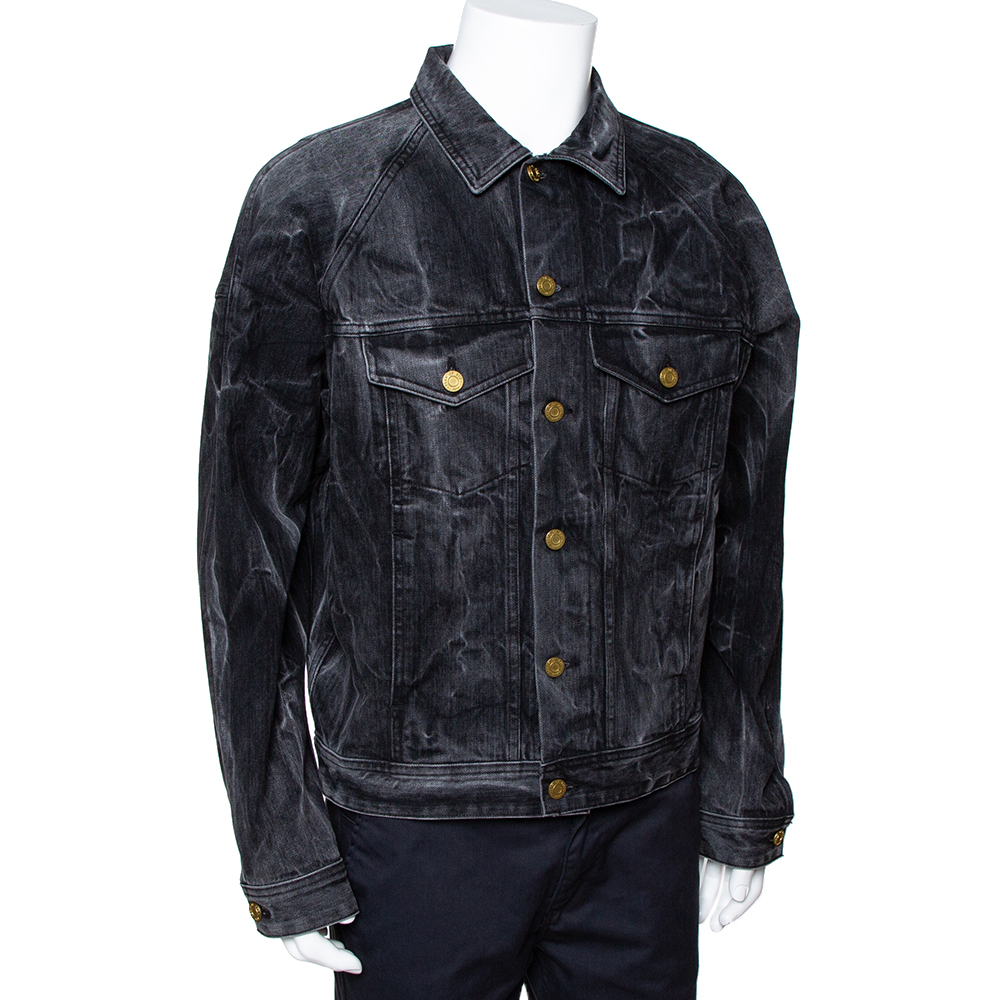 

Fear Of God Black Acid Washed Denim Trucker Jacket