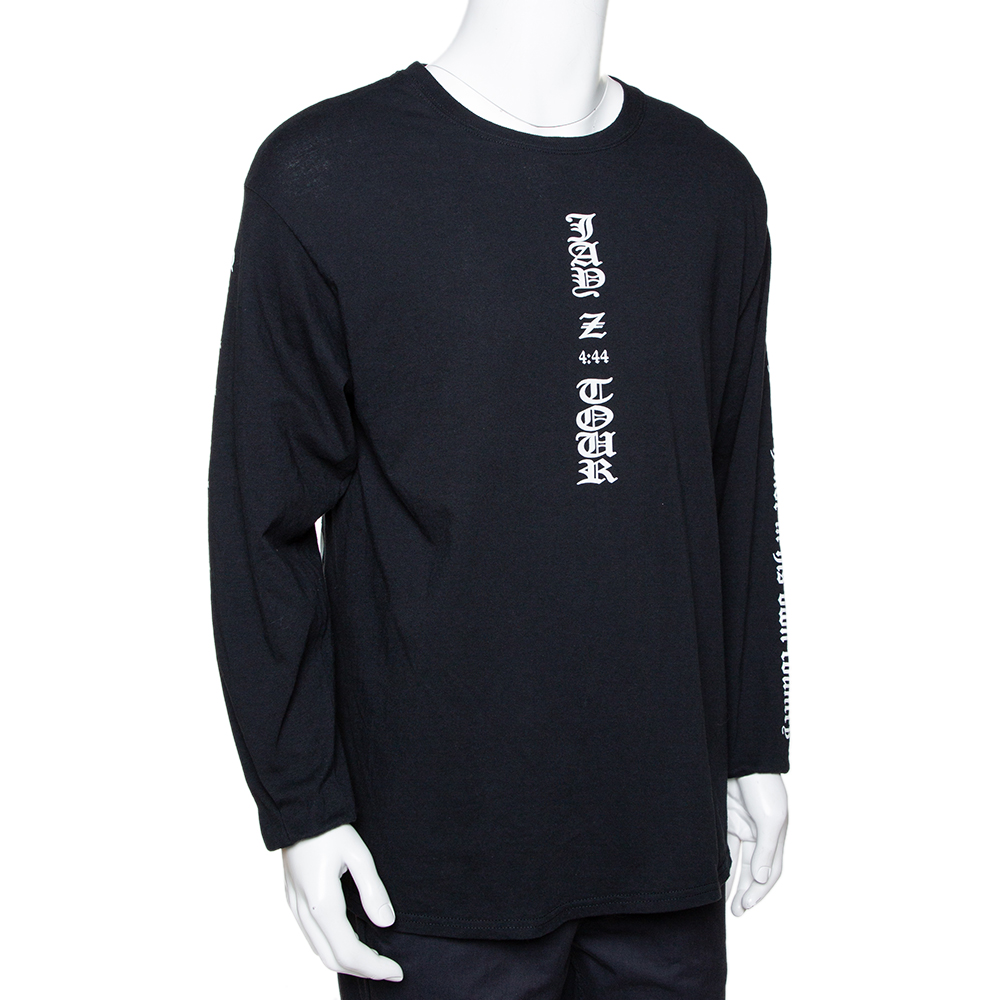 

Fear Of God X Jay-Z Black Graphic Print Long Sleeve Merch T-Shirt