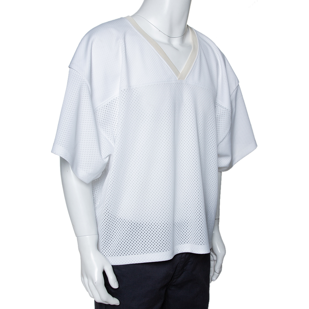 

Fear of God Fifth Collection White Manuel Mesh Football Jersey