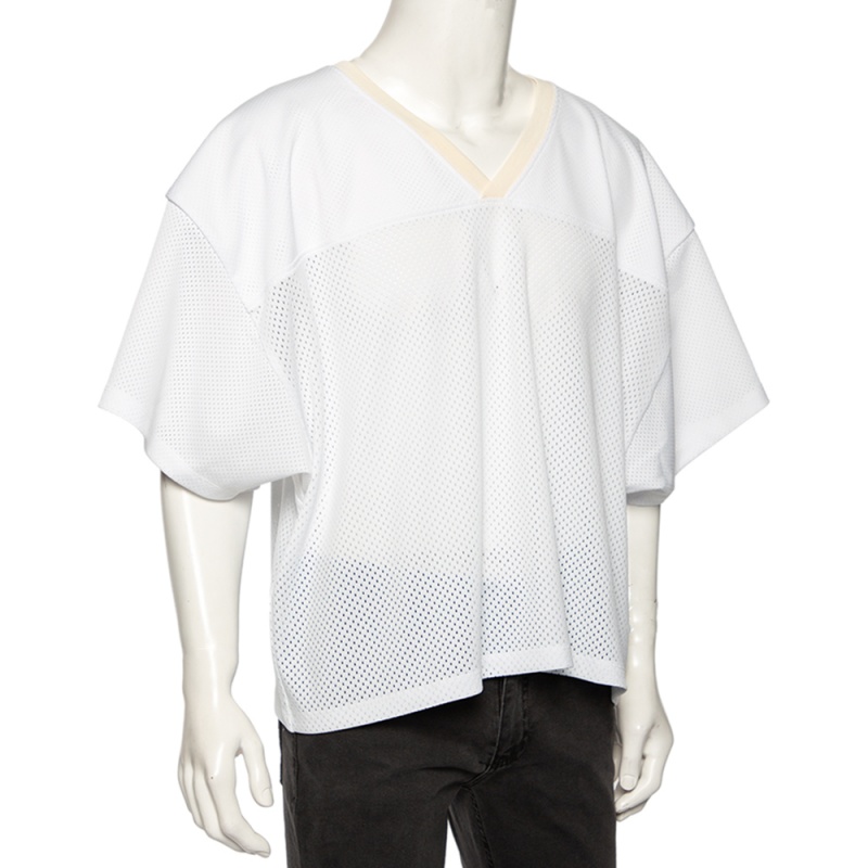 

Fear of God Fifth Collection White Fog Mesh 'Manuel' Jersey