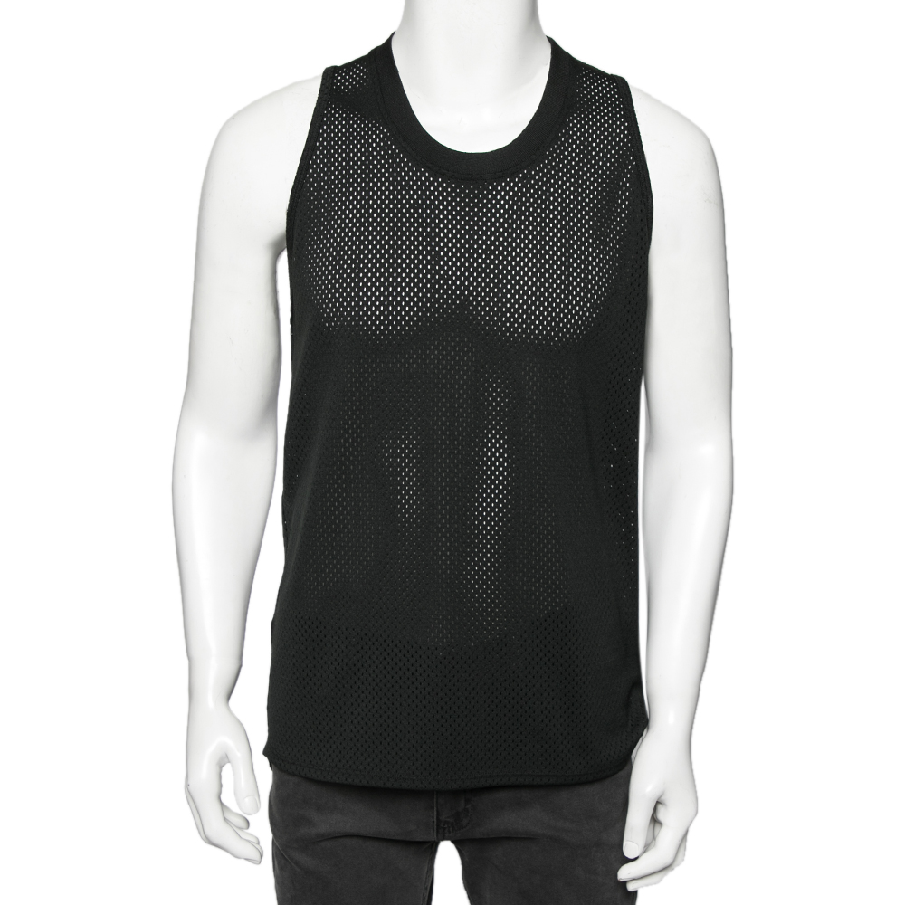 

Fear of God Black Perforated Knit Sleeveless T-Shirt S