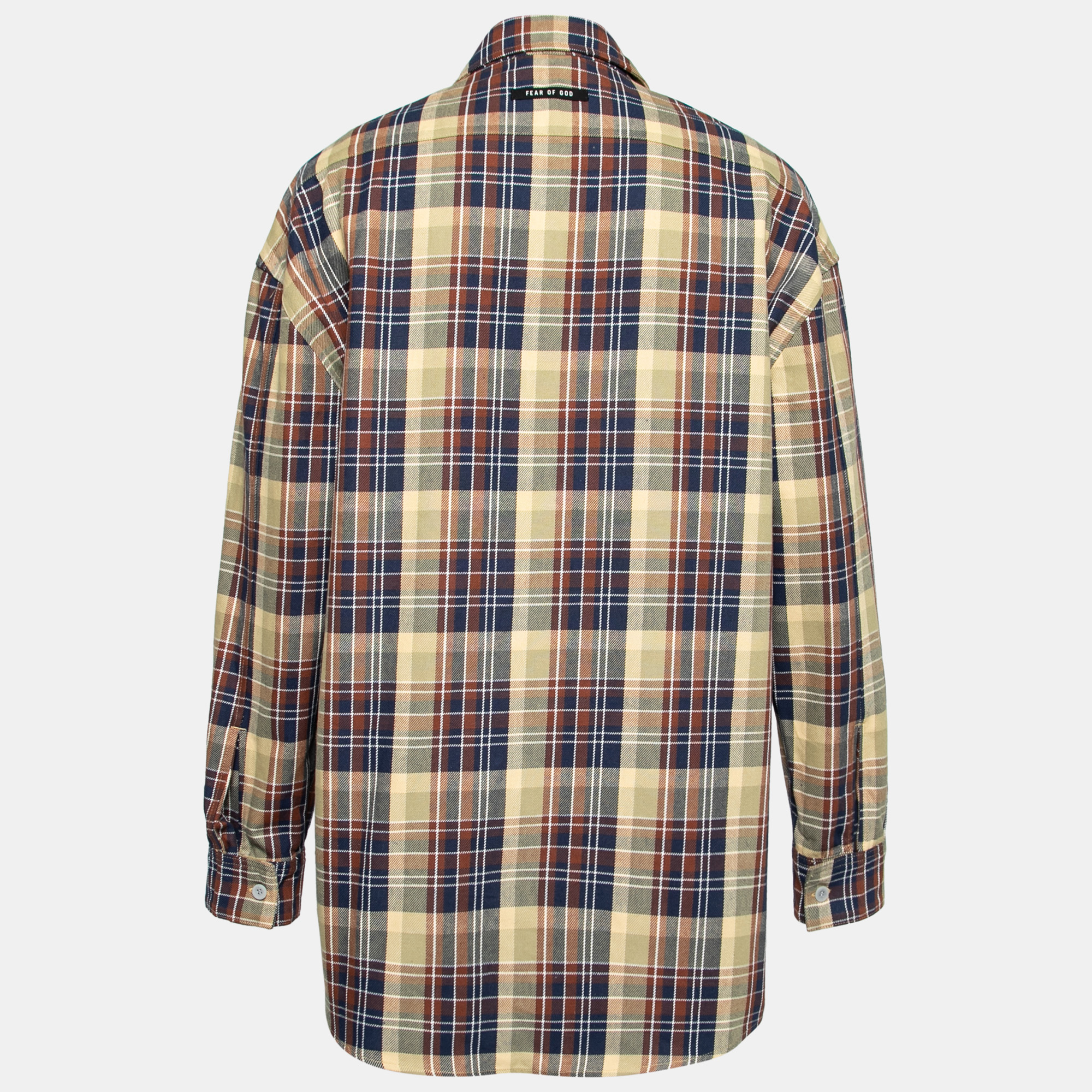 

Fear of God Yellow Multicolor Plaid Pattern Long-Sleeve Shirt