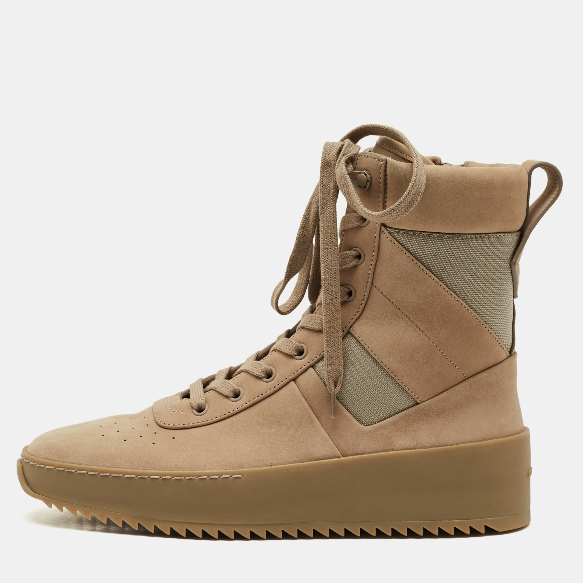 

Fear Of God Beige Nubuck Leather and Canvas Military Sneakers Size