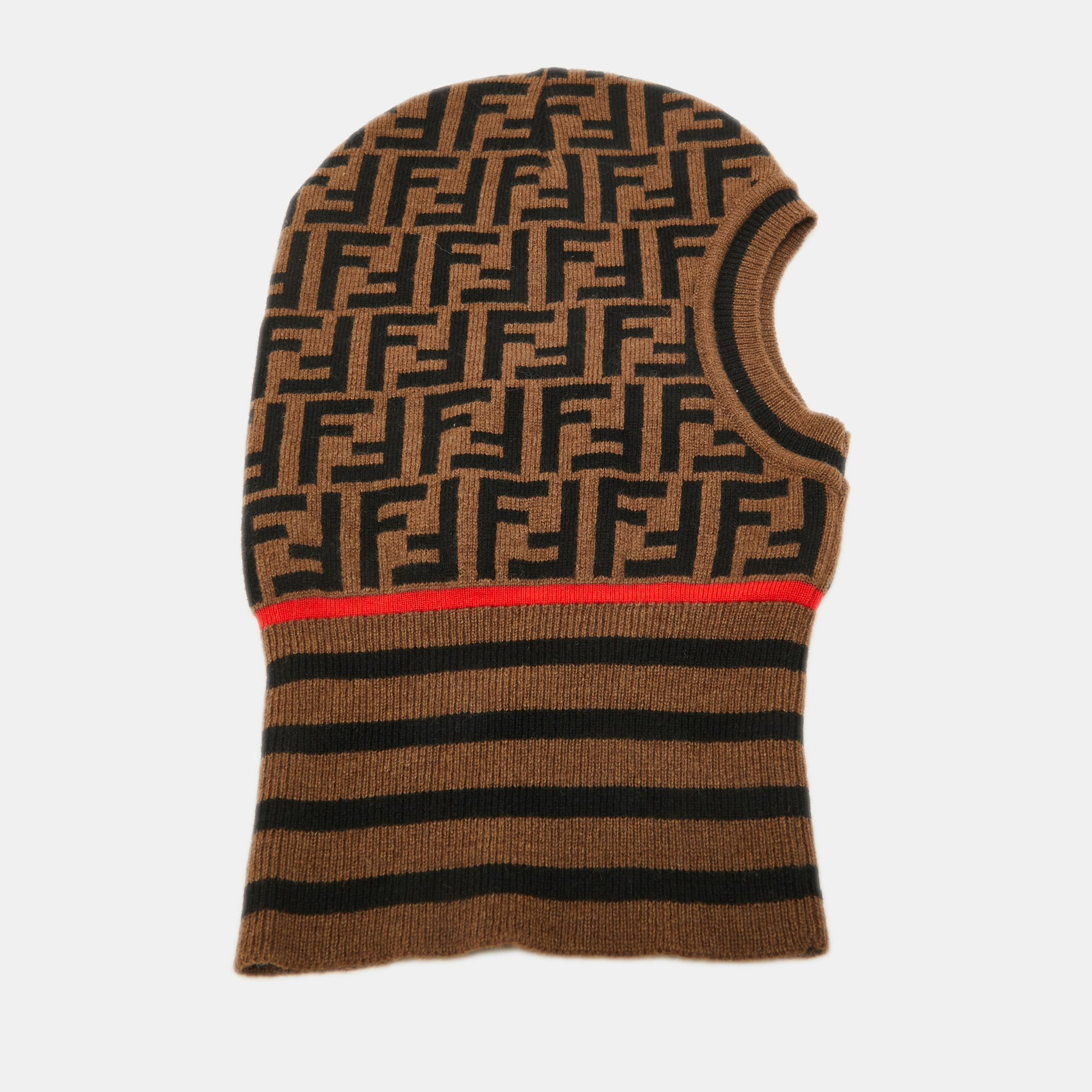 

Fendi Brown Zucca Wool Knit Balaclava