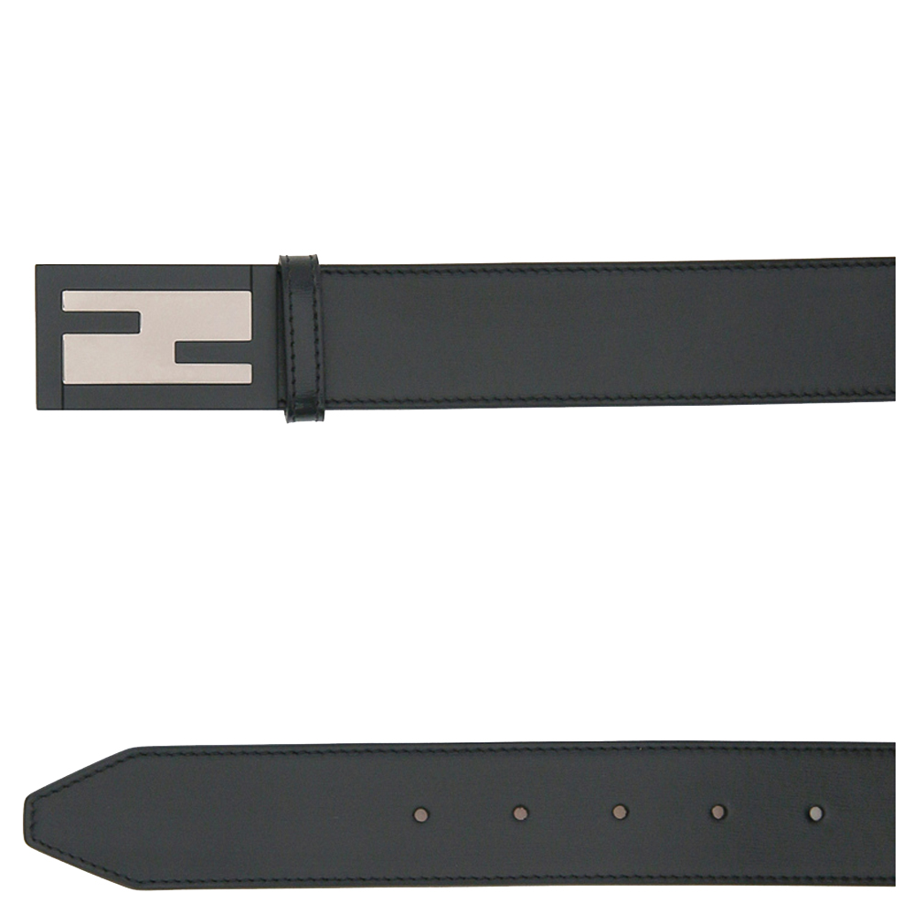 

Fendi Black Leather Baguette Belt Size CM 115