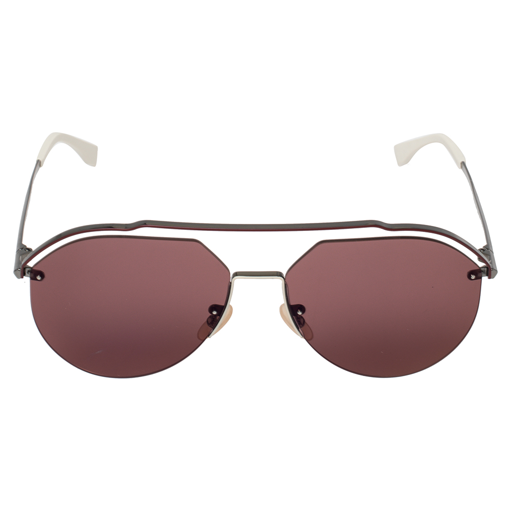 

Fendi Silver Tone/Brown FF M0031/S Aviator Sunglasses