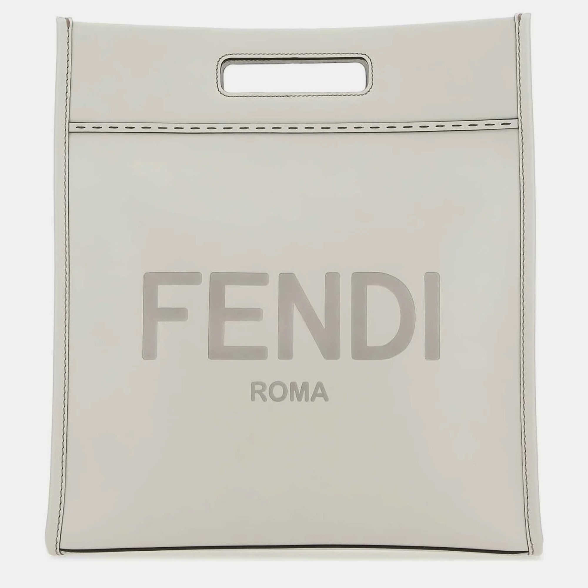 

Fendi White Ice Leather Shopping Bag