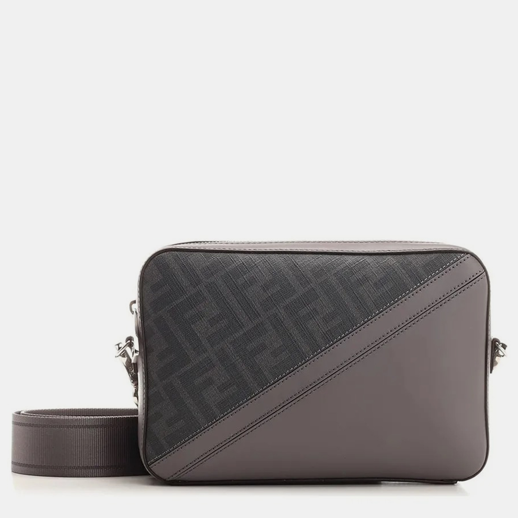 

Fendi grey FF Canvas Diagonal Camera Case