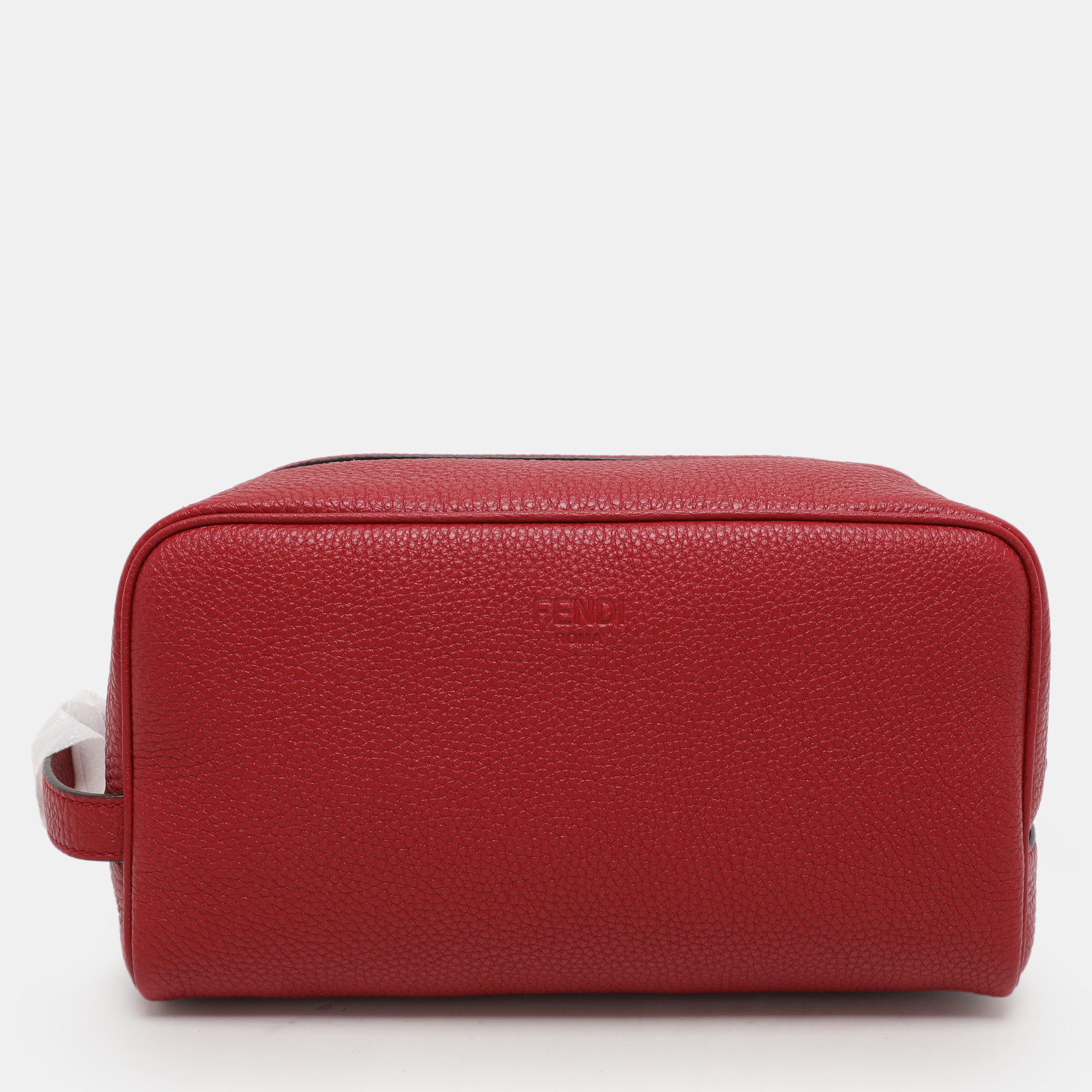 

Fendi Red Leather Travel Kit Pouch With Passport Holder