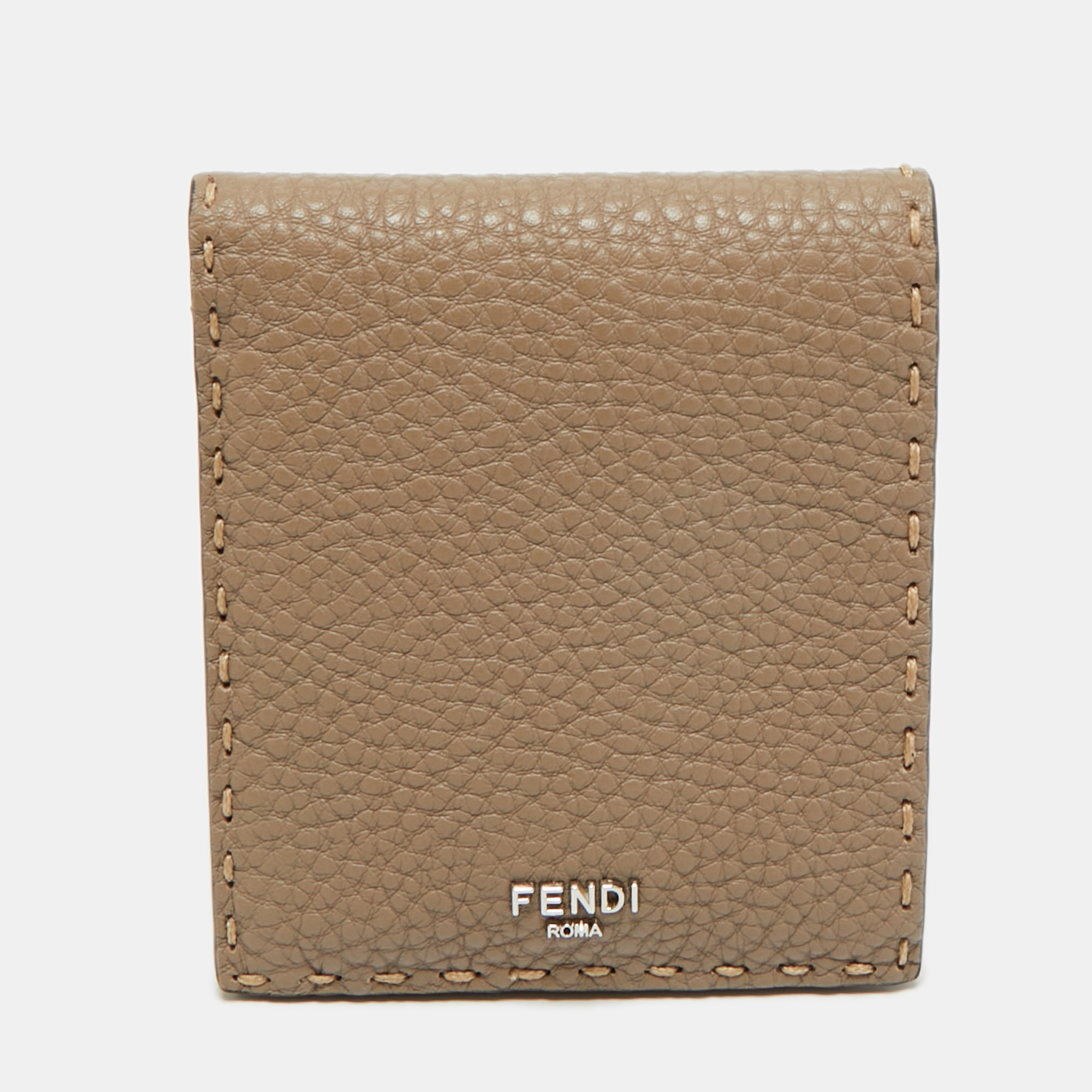 

Fendi Dark Beige Selleria Leather Bifold Wallet