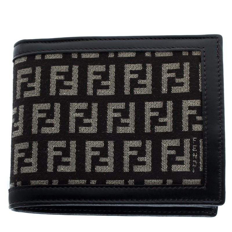 Fendi Tobacco Zucchino Canvas Bi-Fold Wallet