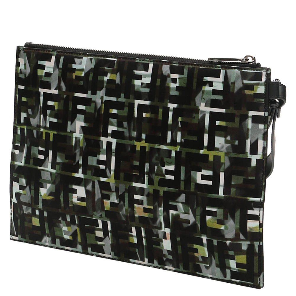 

Fendi Camouflage Leather Ff Pouch, Multicolor