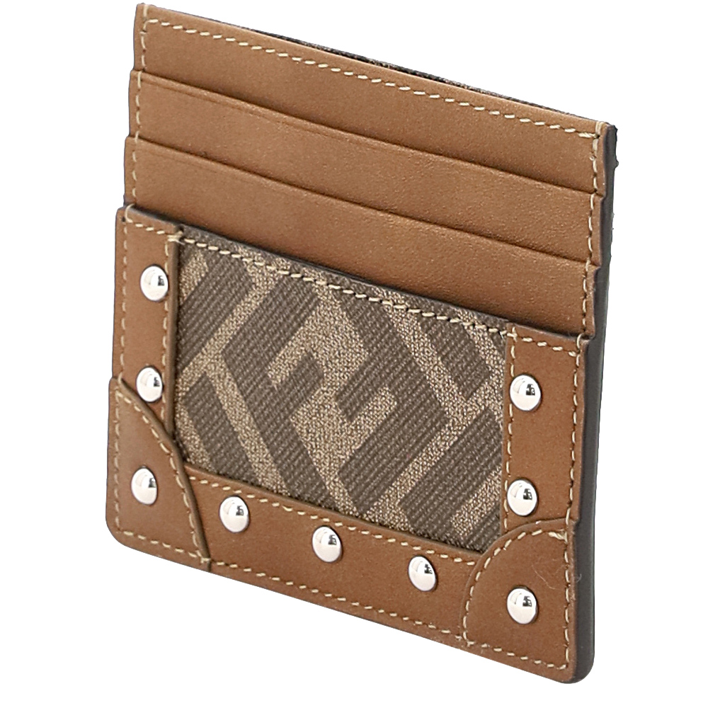 

Fendi Brown FF logo-print cardholder